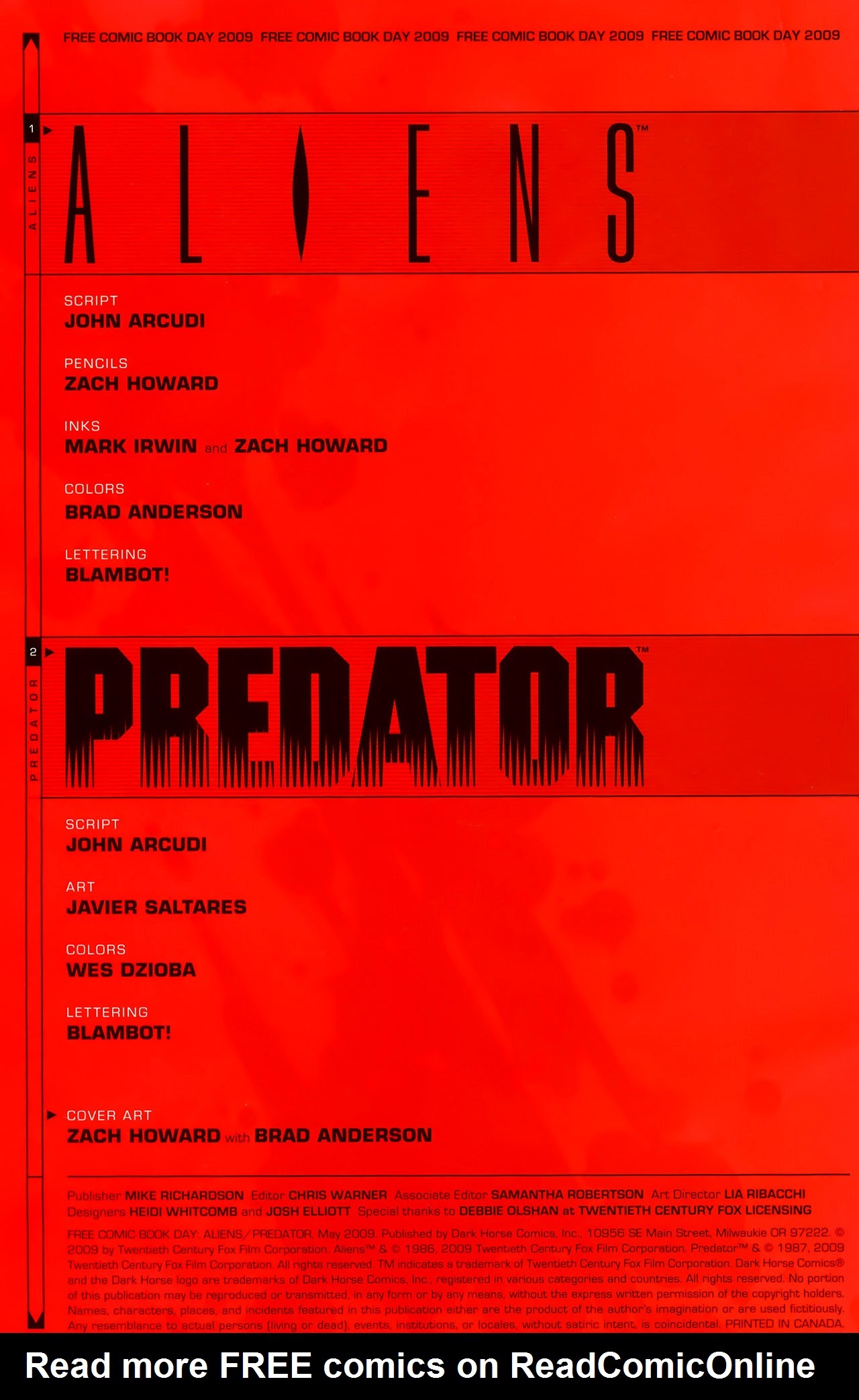 Read online Free Comic Book Day Aliens/Predator comic -  Issue # Full - 2