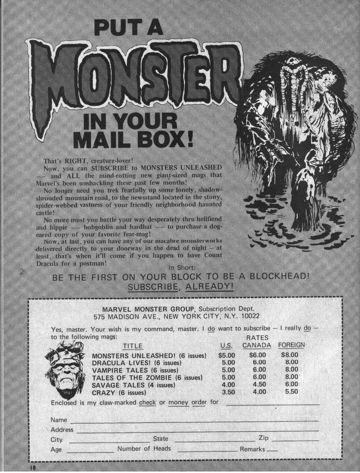 Read online Monsters Unleashed (1973) comic -  Issue #3 - 18