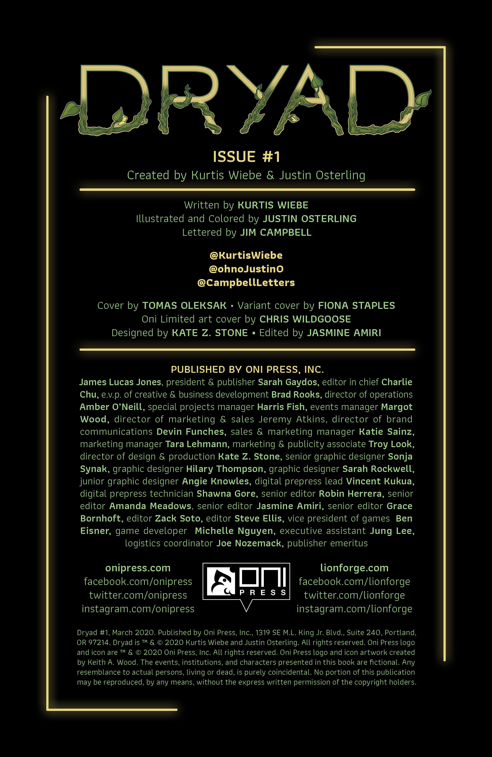 Read online Dryad comic -  Issue #1 - 2