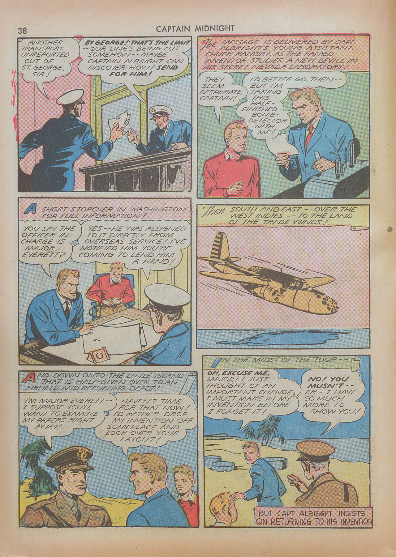 Read online Captain Midnight (1942) comic -  Issue #7 - 38