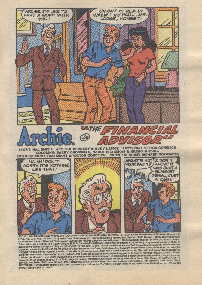 Read online Archie...Archie Andrews, Where Are You? Digest Magazine comic -  Issue #68 - 2
