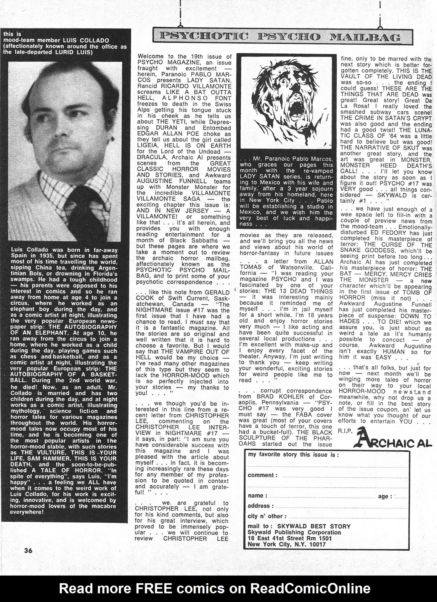 Read online Psycho comic -  Issue #19 - 36