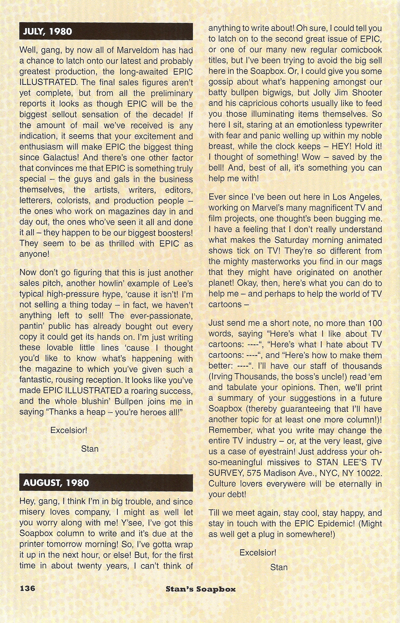 Read online Stan's Soapbox: The Collection comic -  Issue # TPB - 119