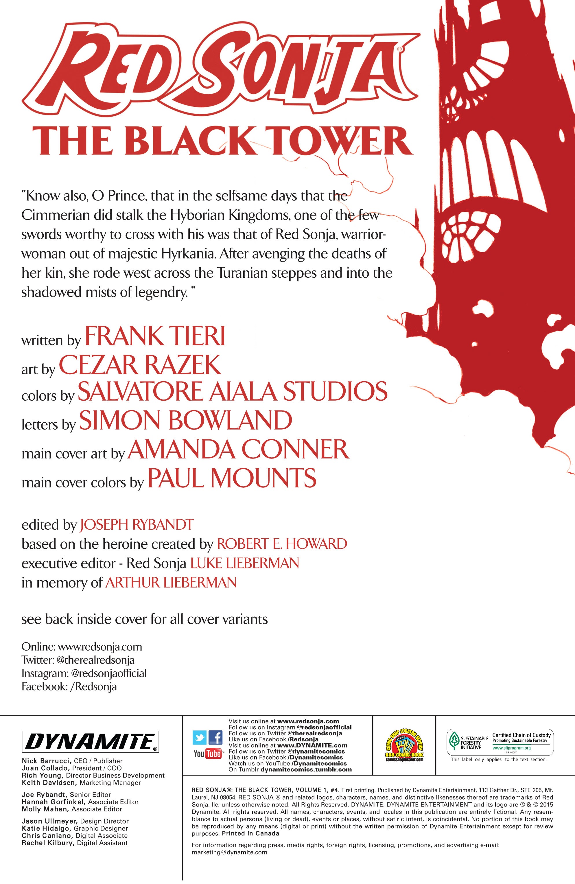 Read online Red Sonja: The Black Tower comic -  Issue #4 - 2