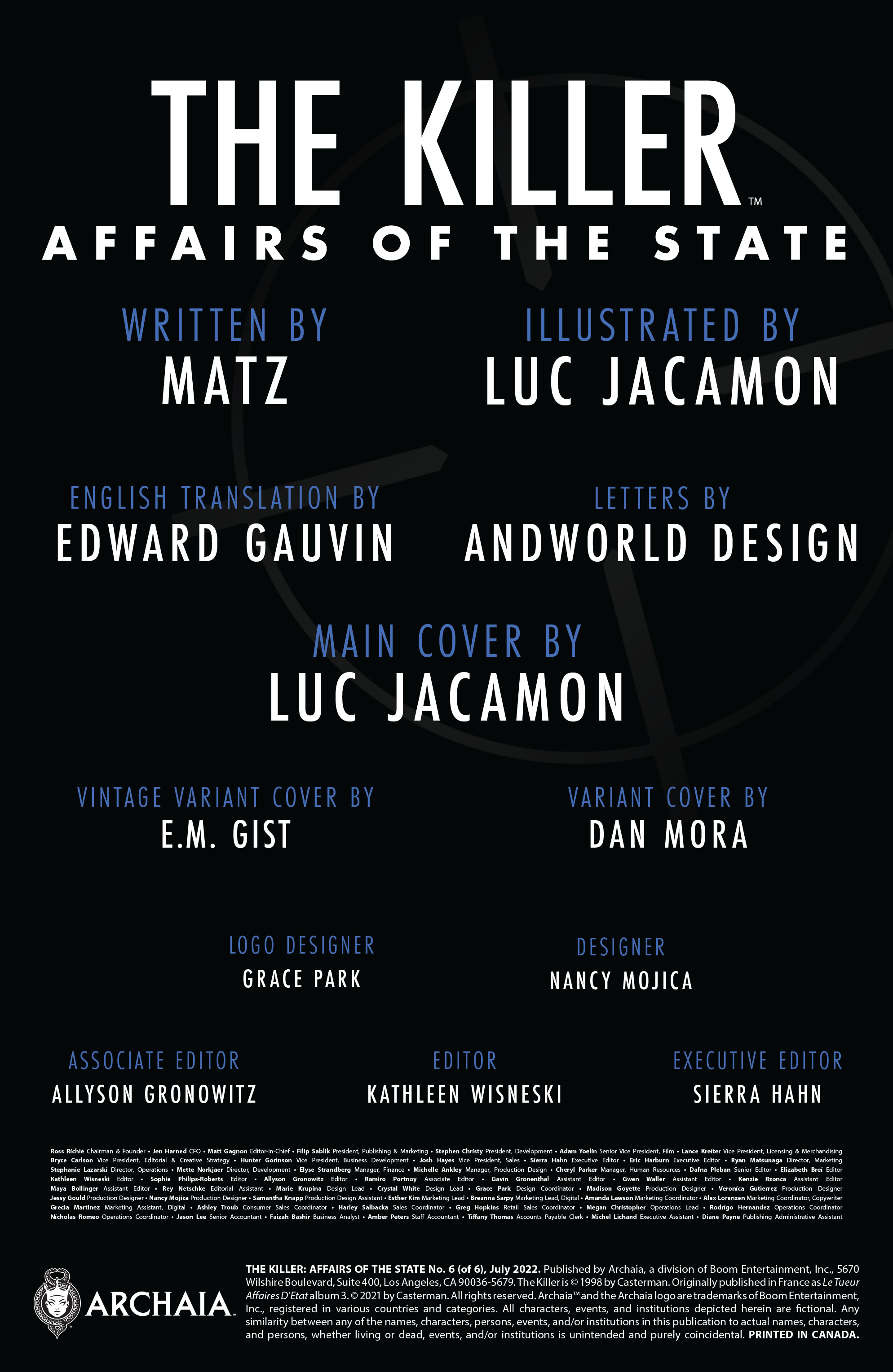 Read online The Killer: Affairs of the State comic -  Issue #6 - 2
