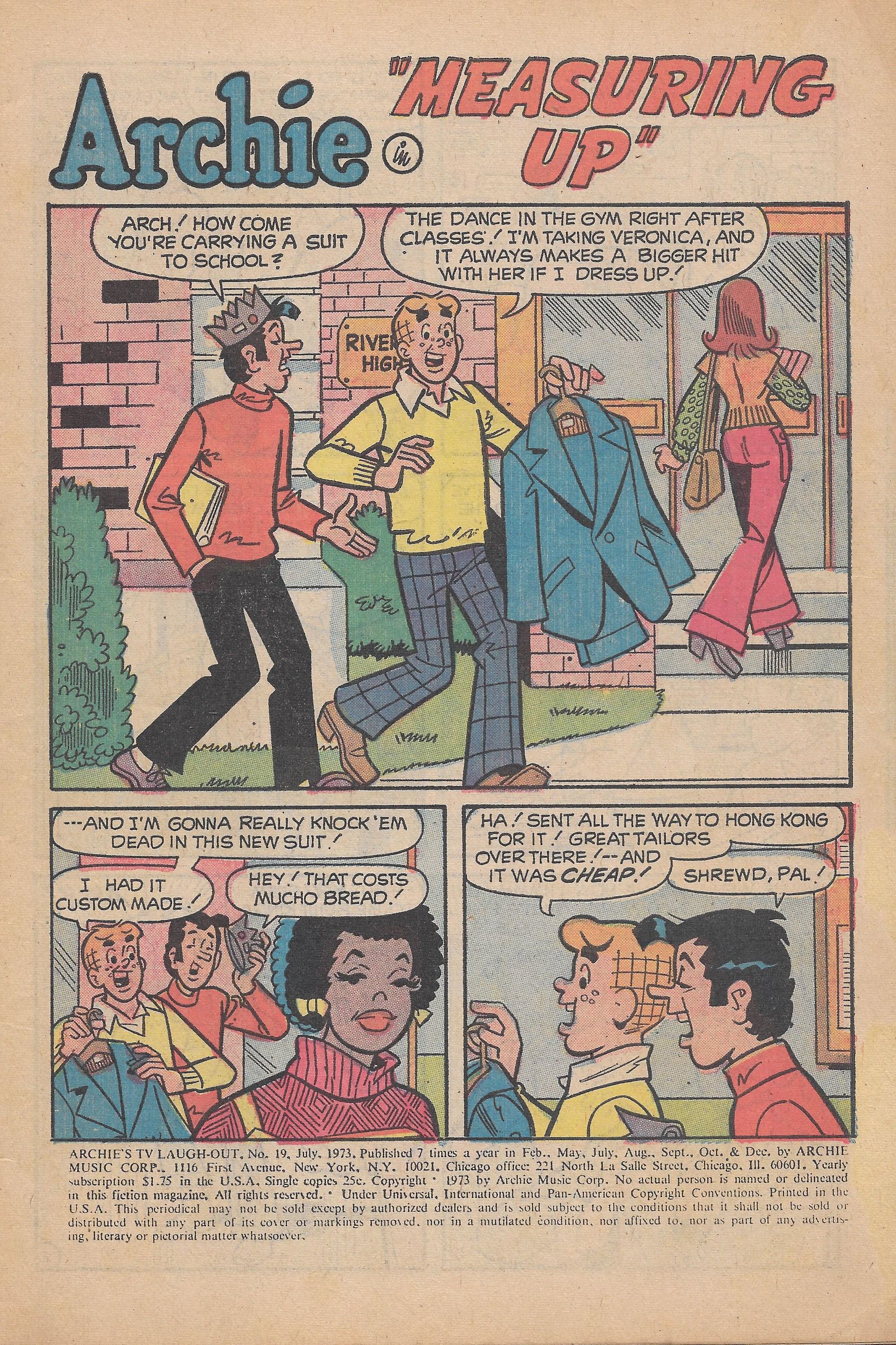 Read online Archie's TV Laugh-Out comic -  Issue #19 - 3