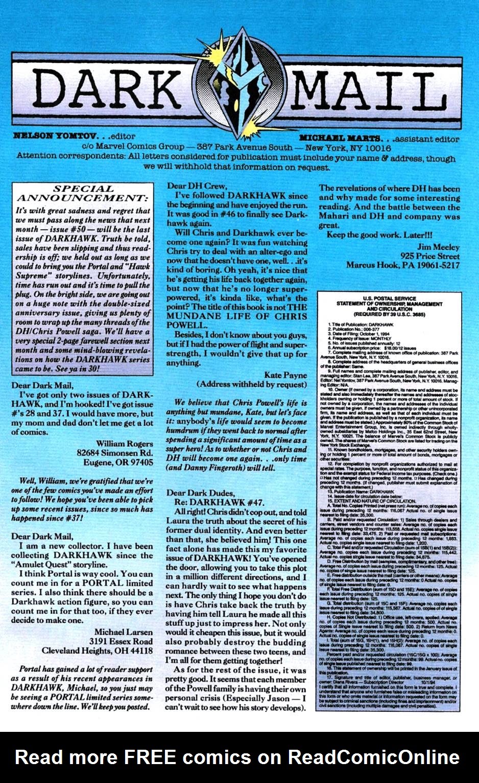 Read online Darkhawk (1991) comic -  Issue #49 - 23