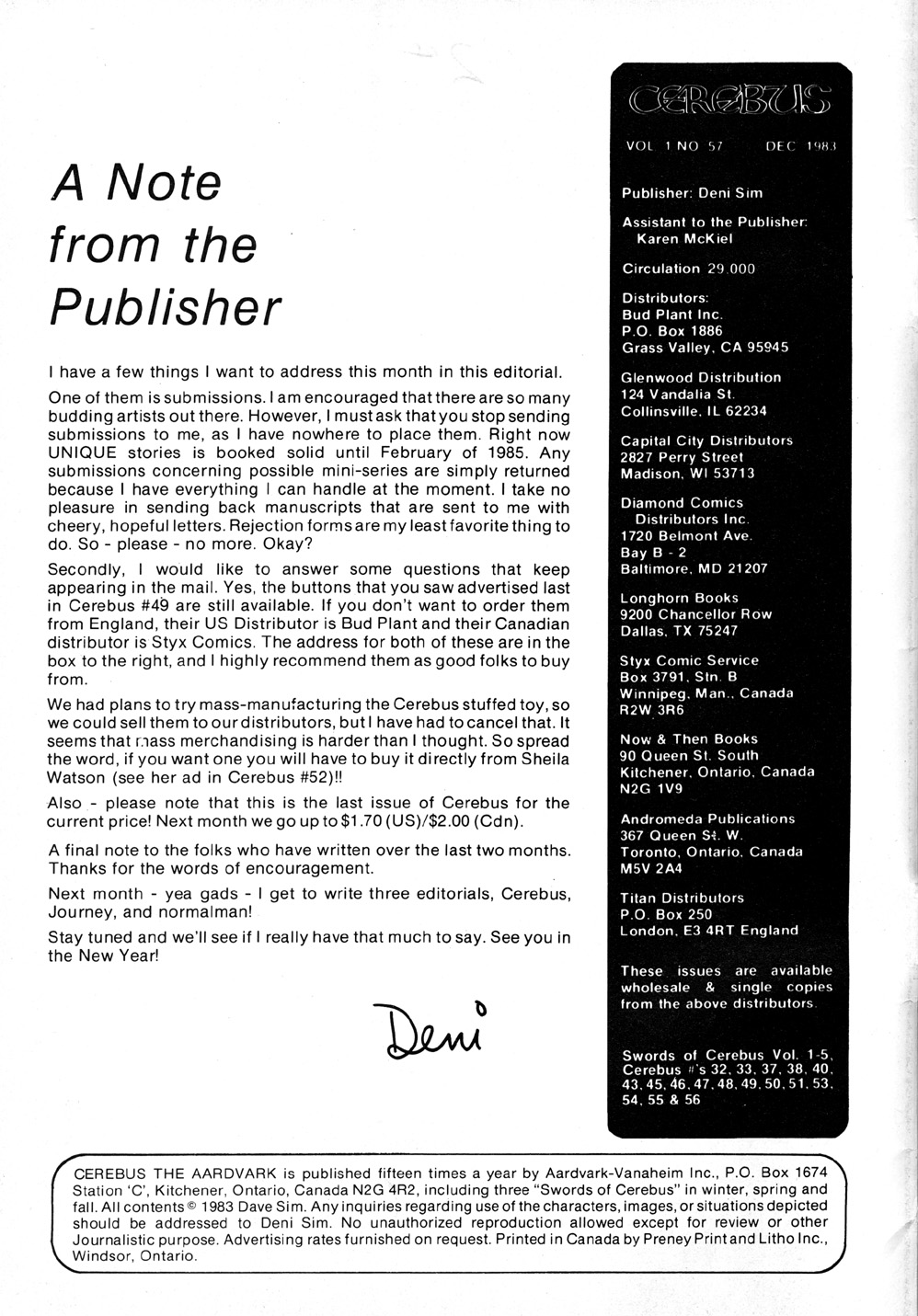 Read online Cerebus comic -  Issue #57 - 2