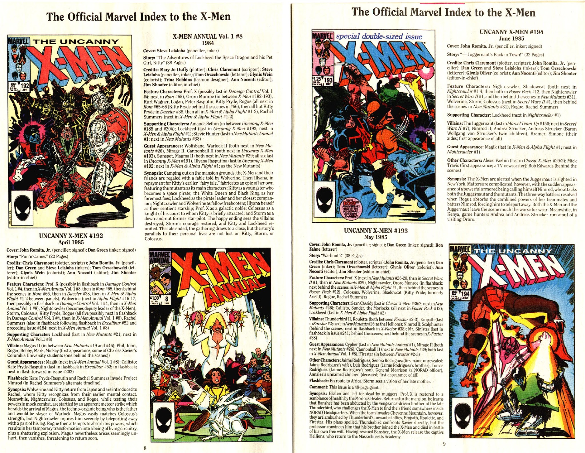 Read online The Official Marvel Index To The X-Men (1994) comic -  Issue #4 - 6