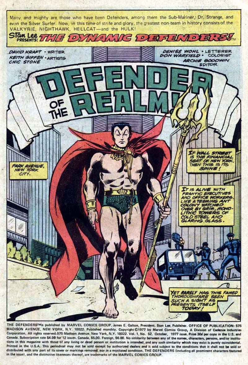 Read online The Defenders (1972) comic -  Issue #52 - 2