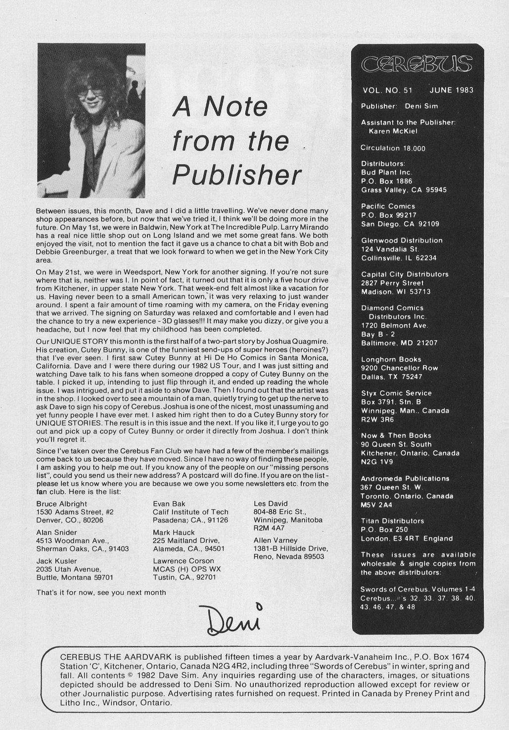 Read online Cerebus comic -  Issue #51 - 2