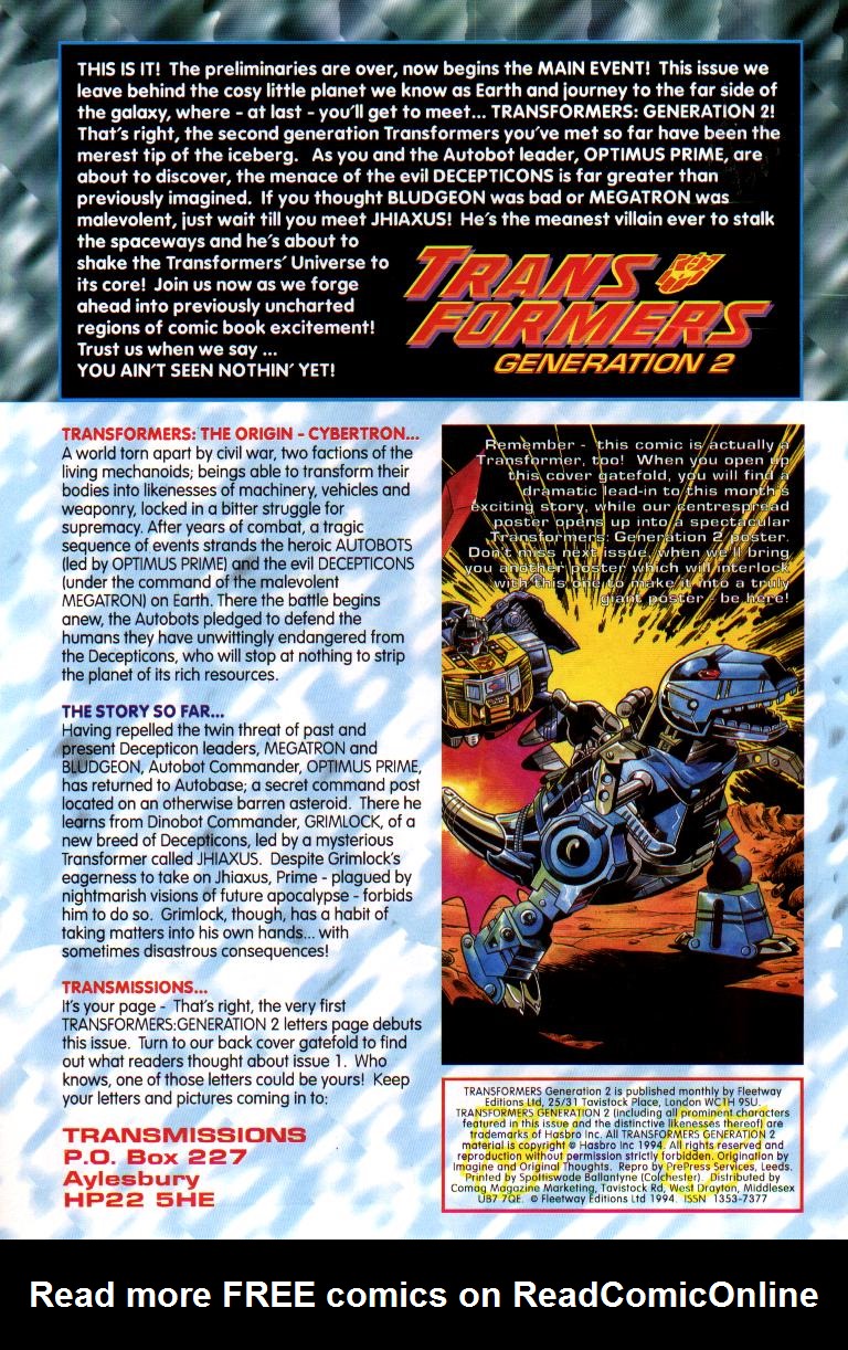 Read online Transformers: Generation 2 (1994) comic -  Issue #3 - 2