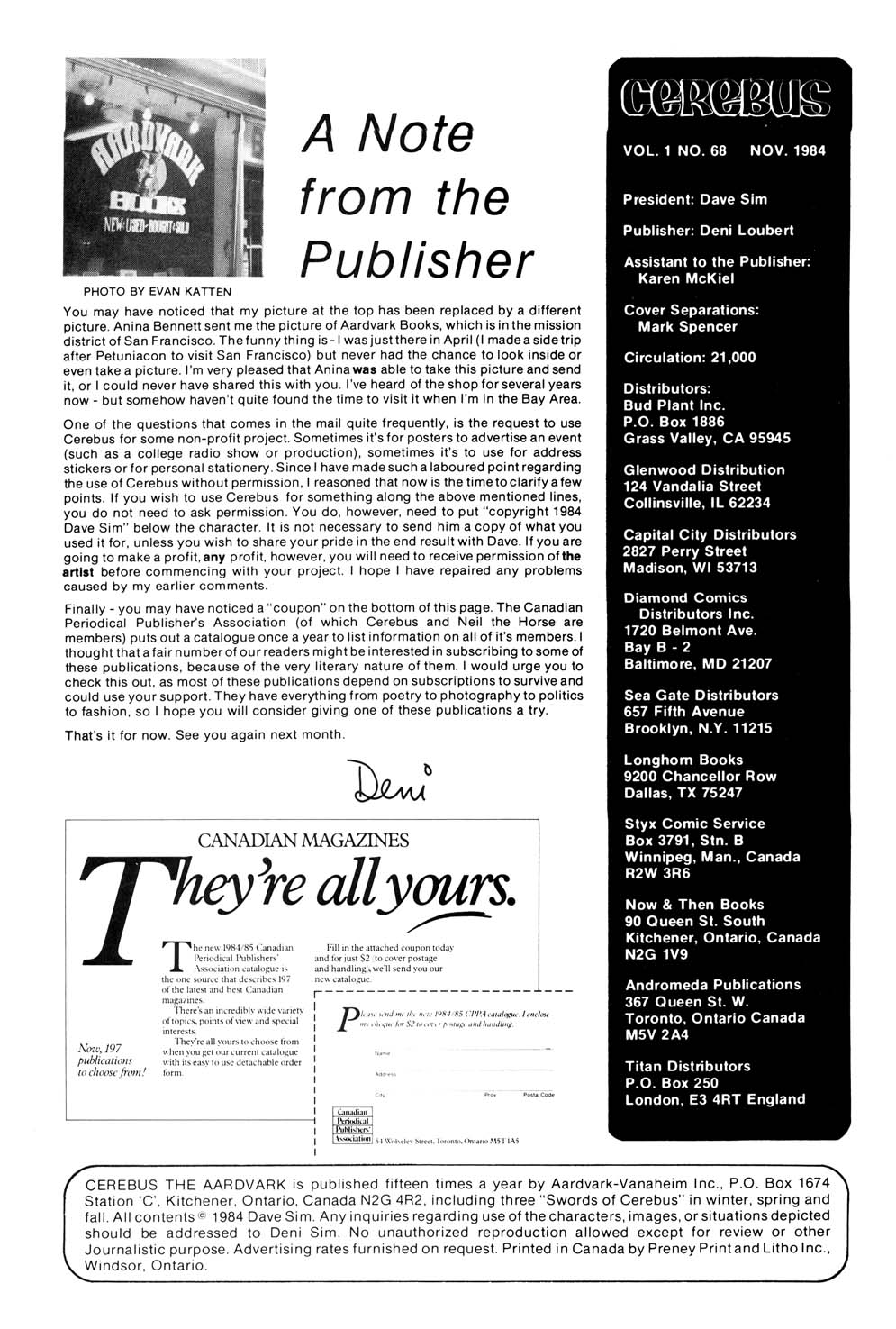 Read online Cerebus comic -  Issue #68 - 2