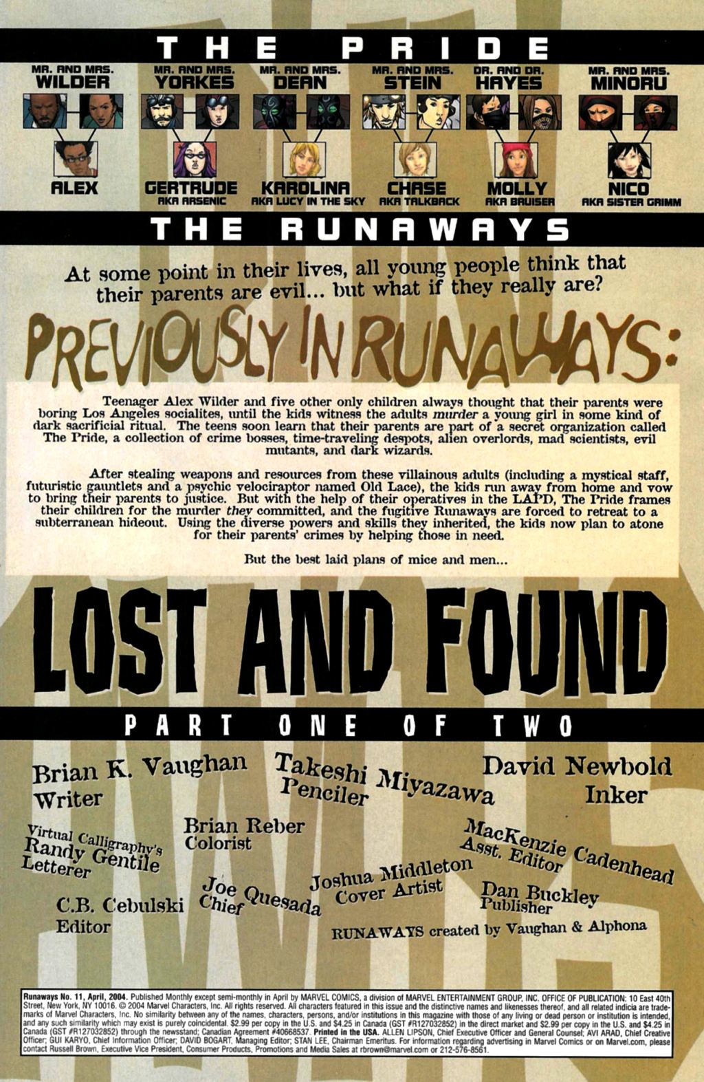 Read online Runaways (2003) comic -  Issue #11 - 2