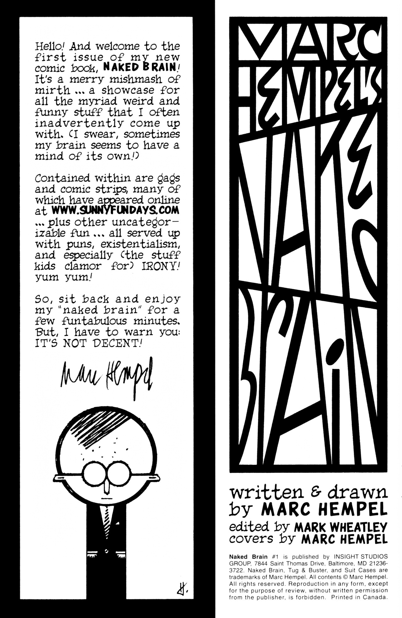 Read online Marc Hempel's Naked Brain comic -  Issue #1 - 2
