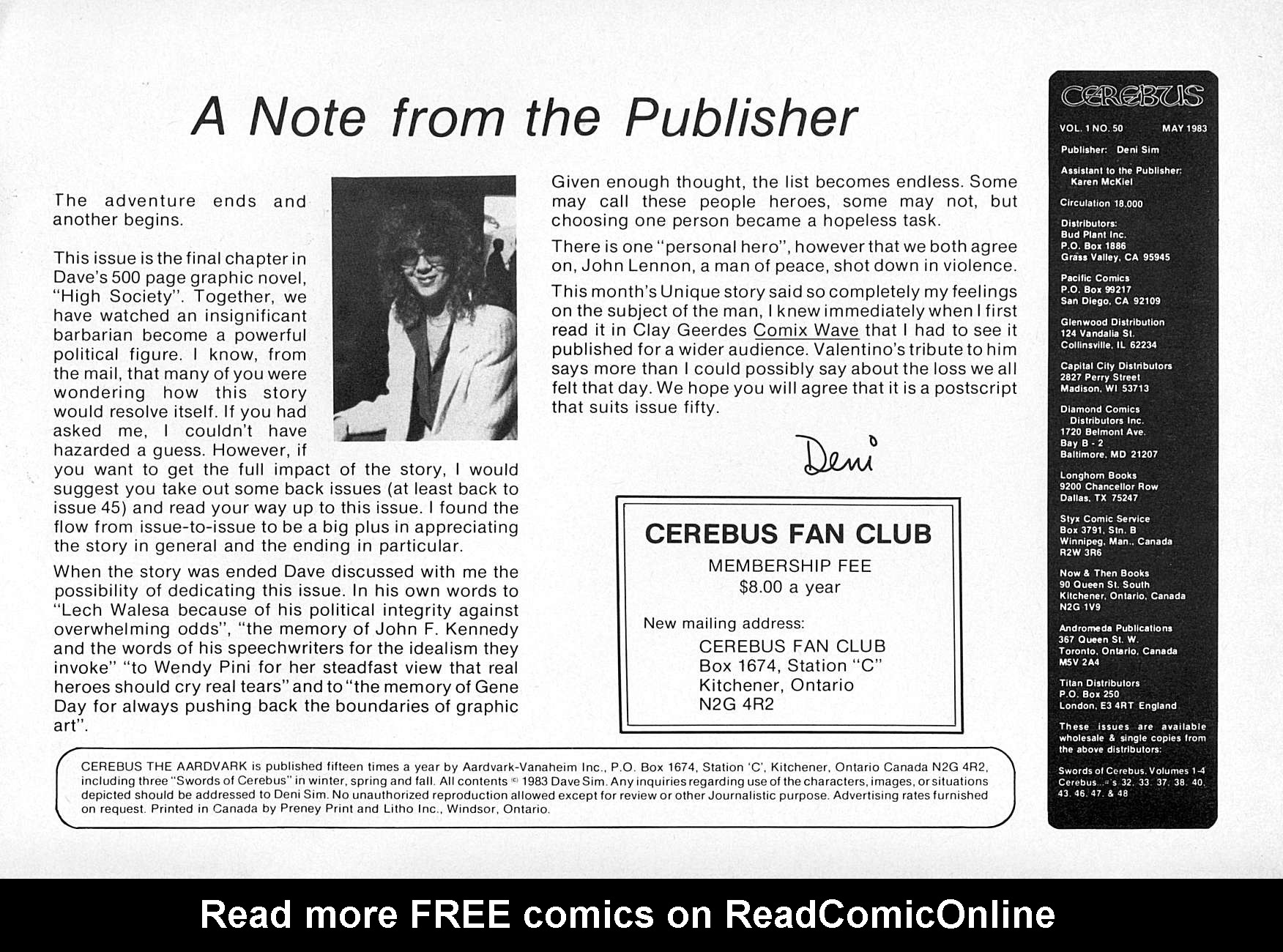 Read online Cerebus comic -  Issue #50 - 2