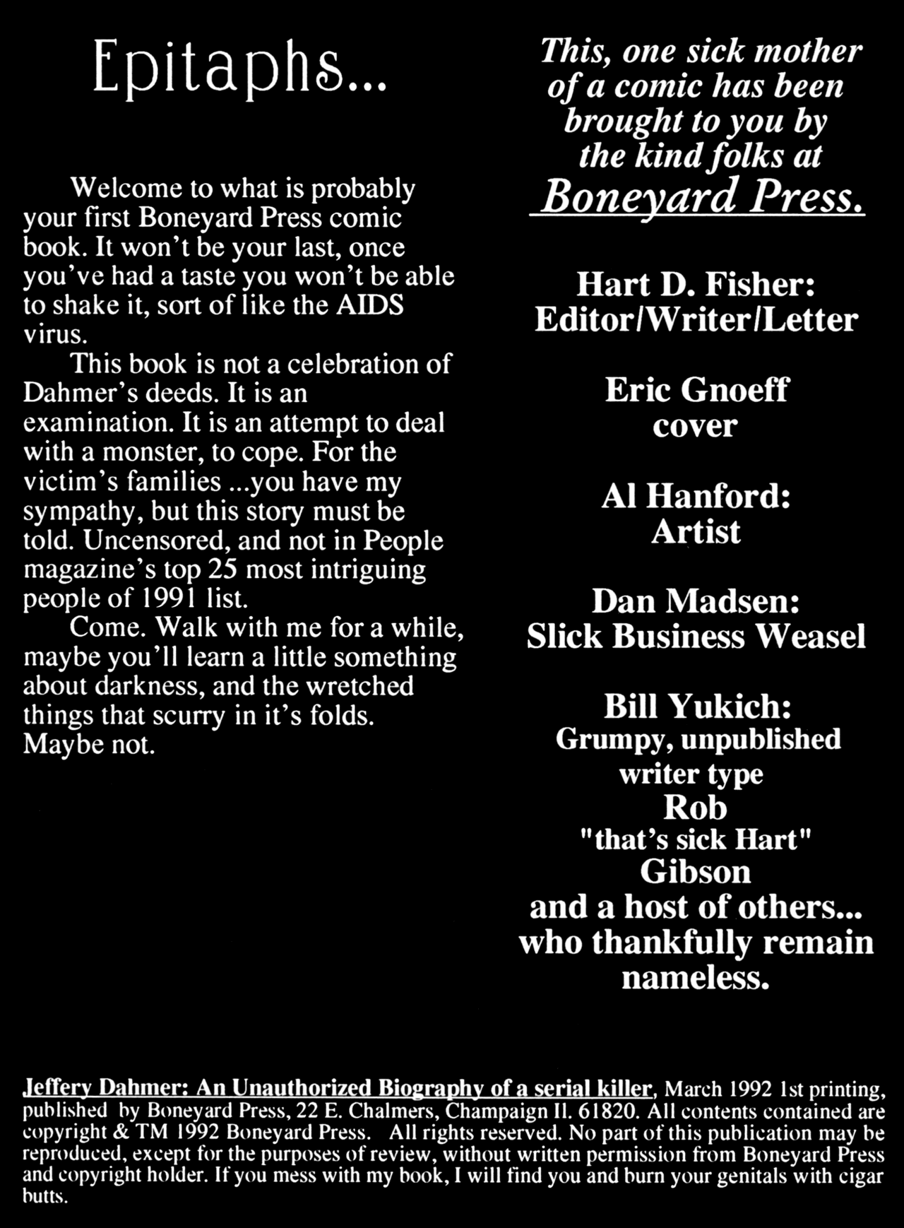 Read online Jeffery Dahmer: An Unauthorized Biography of a Serial Killer comic -  Issue # Full - 2