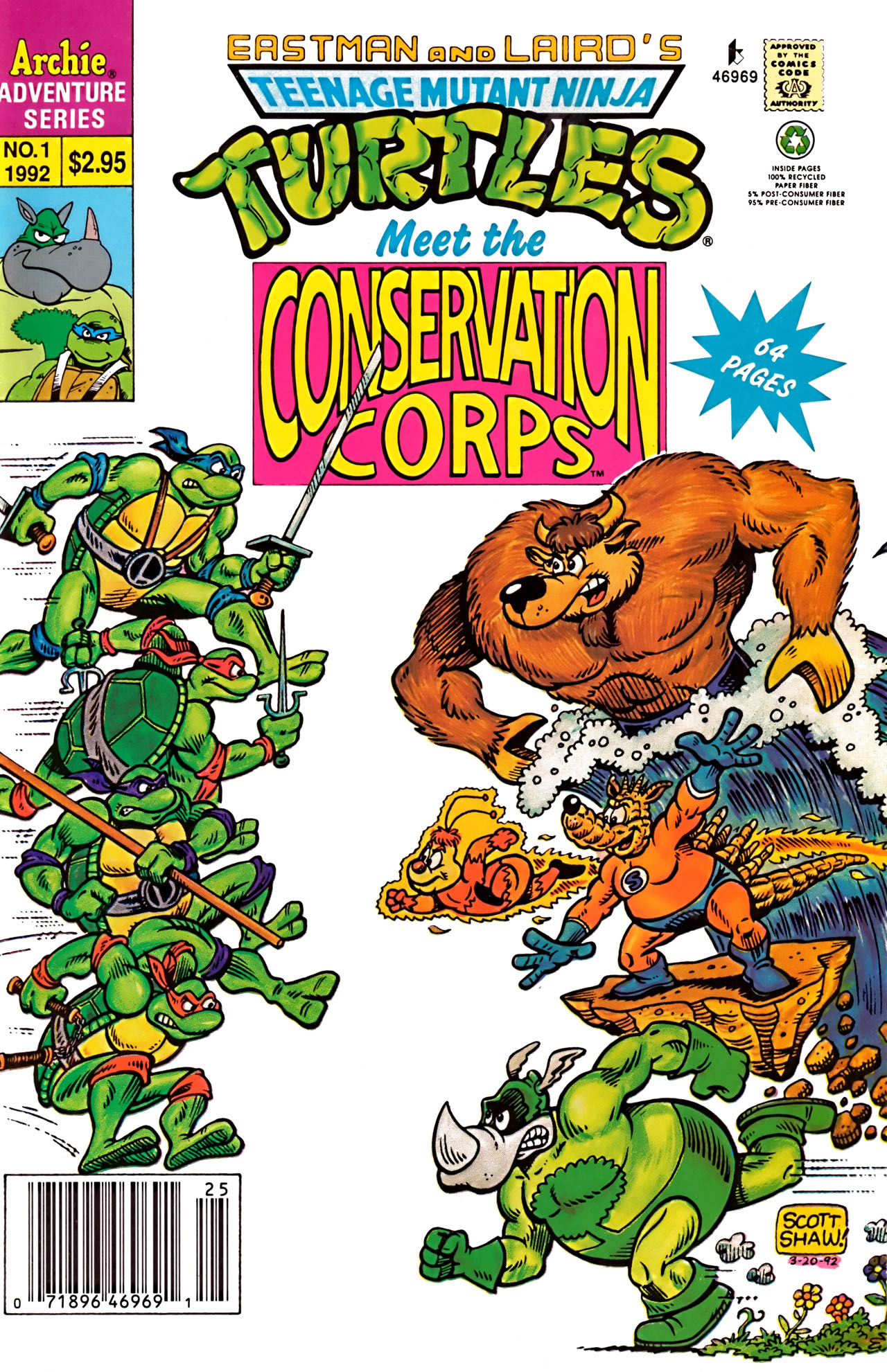 Read online Teenage Mutant Ninja Turtles Meet The Conservation Corps comic -  Issue # Full - 1