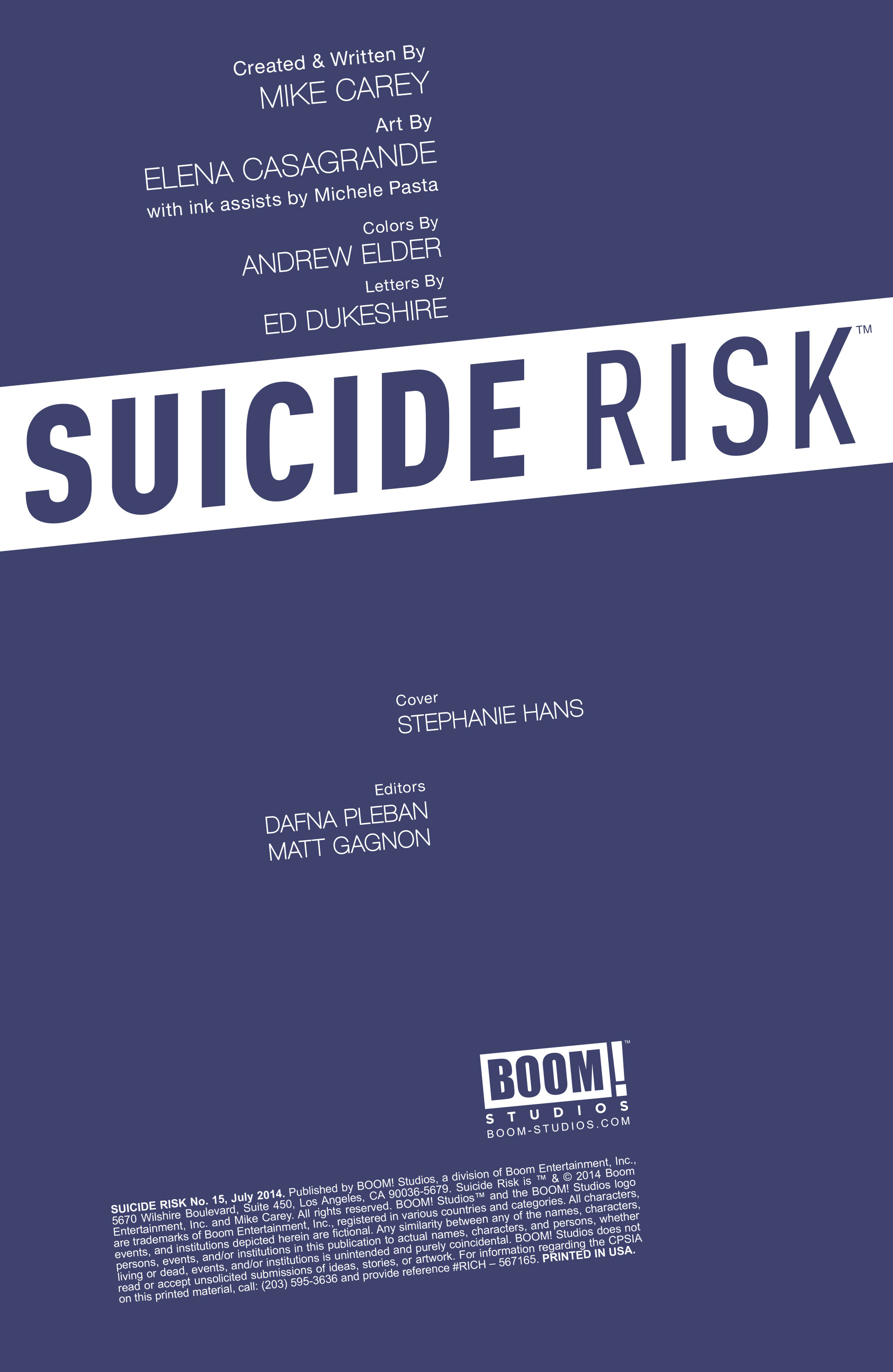 Read online Suicide Risk comic -  Issue #15 - 2