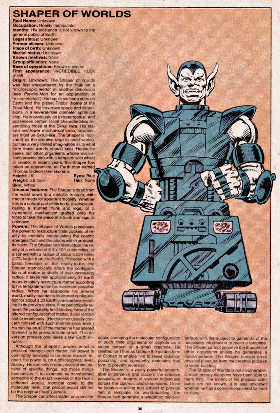 Read online The Official Handbook of the Marvel Universe comic -  Issue #9 - 30