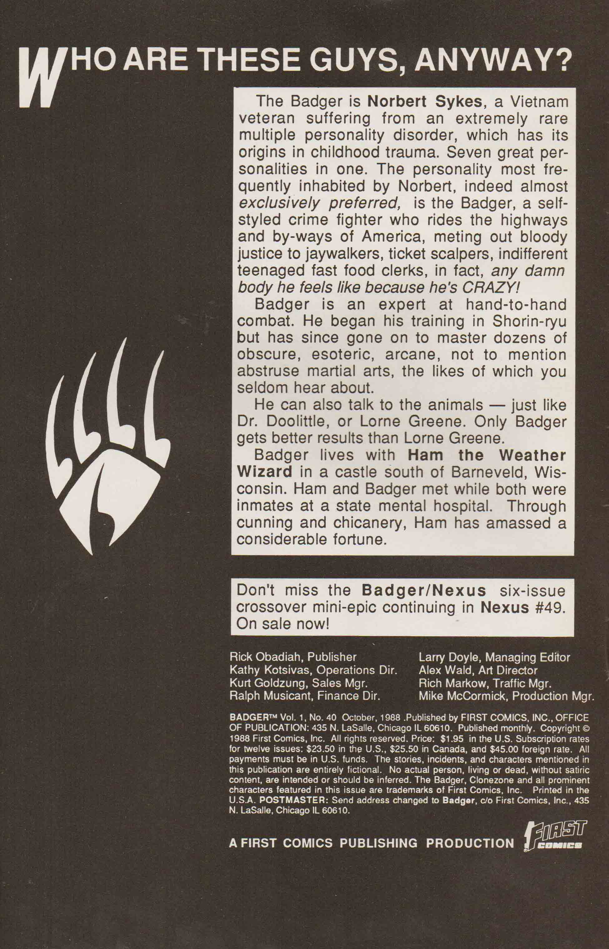 Read online The Badger comic -  Issue #40 - 2