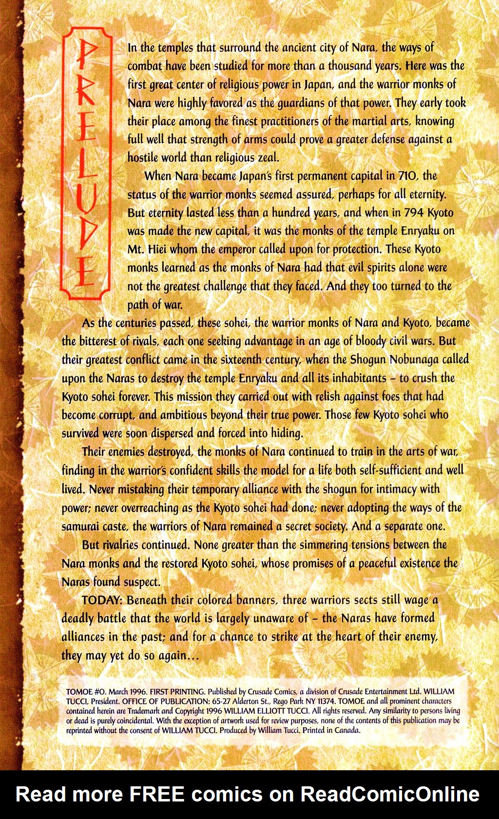 Read online Tomoe comic -  Issue #0 - 2