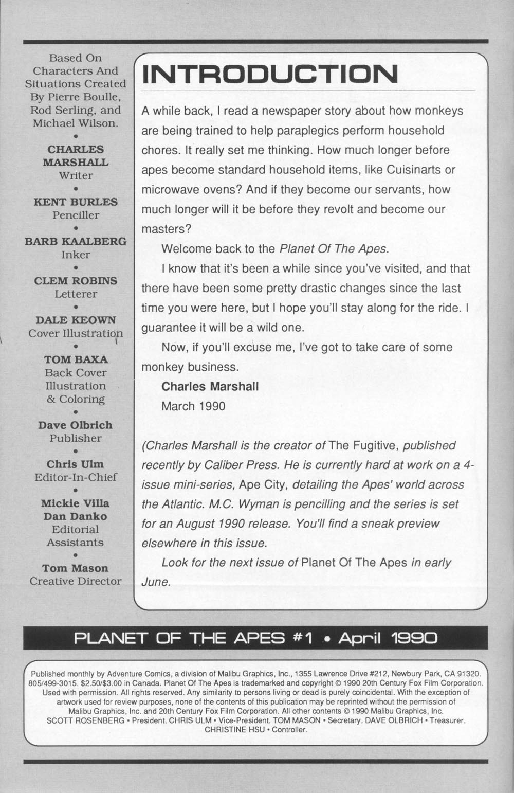 Read online Planet of the Apes (1990) comic -  Issue #1 - 4