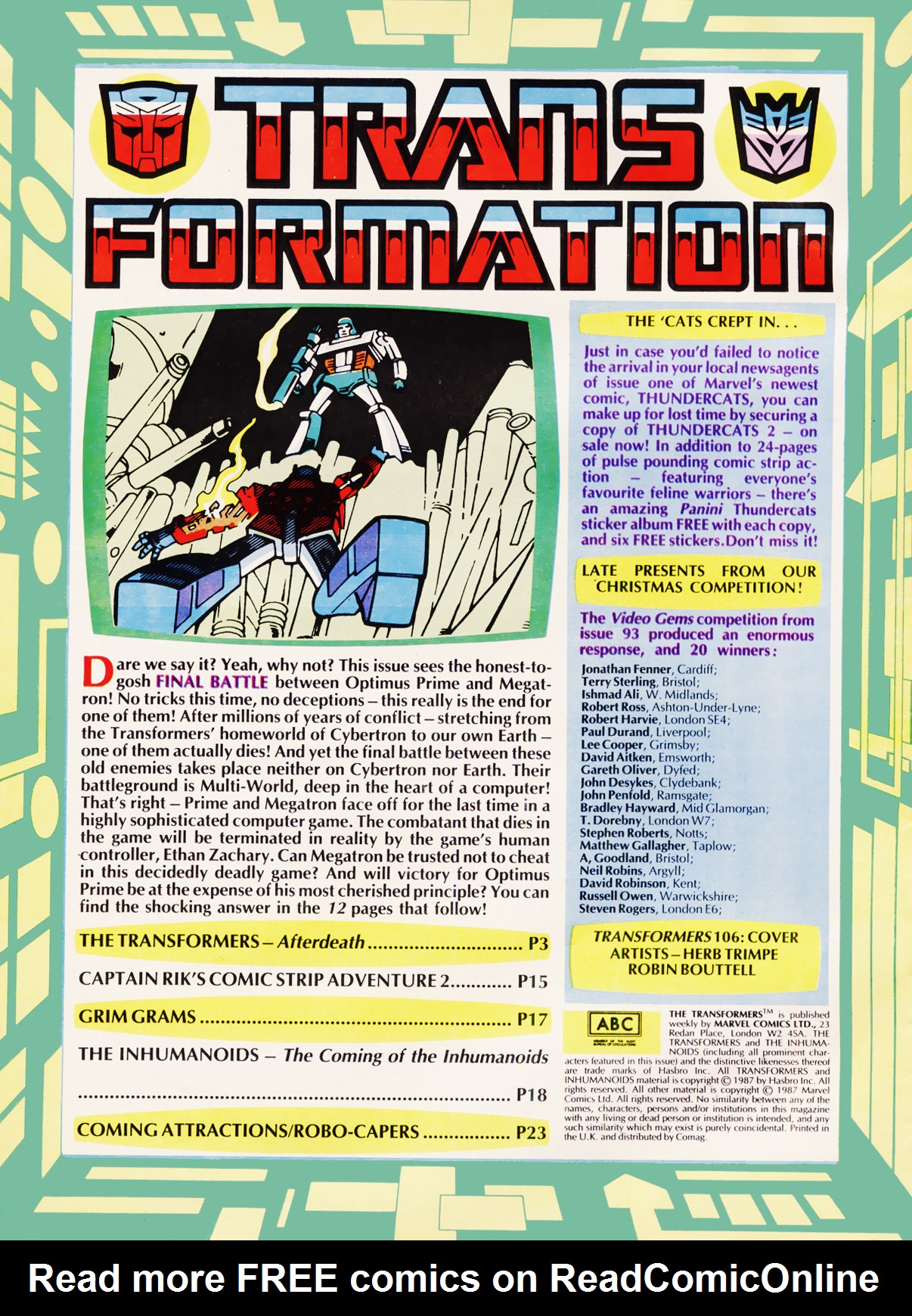 Read online The Transformers (UK) comic -  Issue #106 - 2