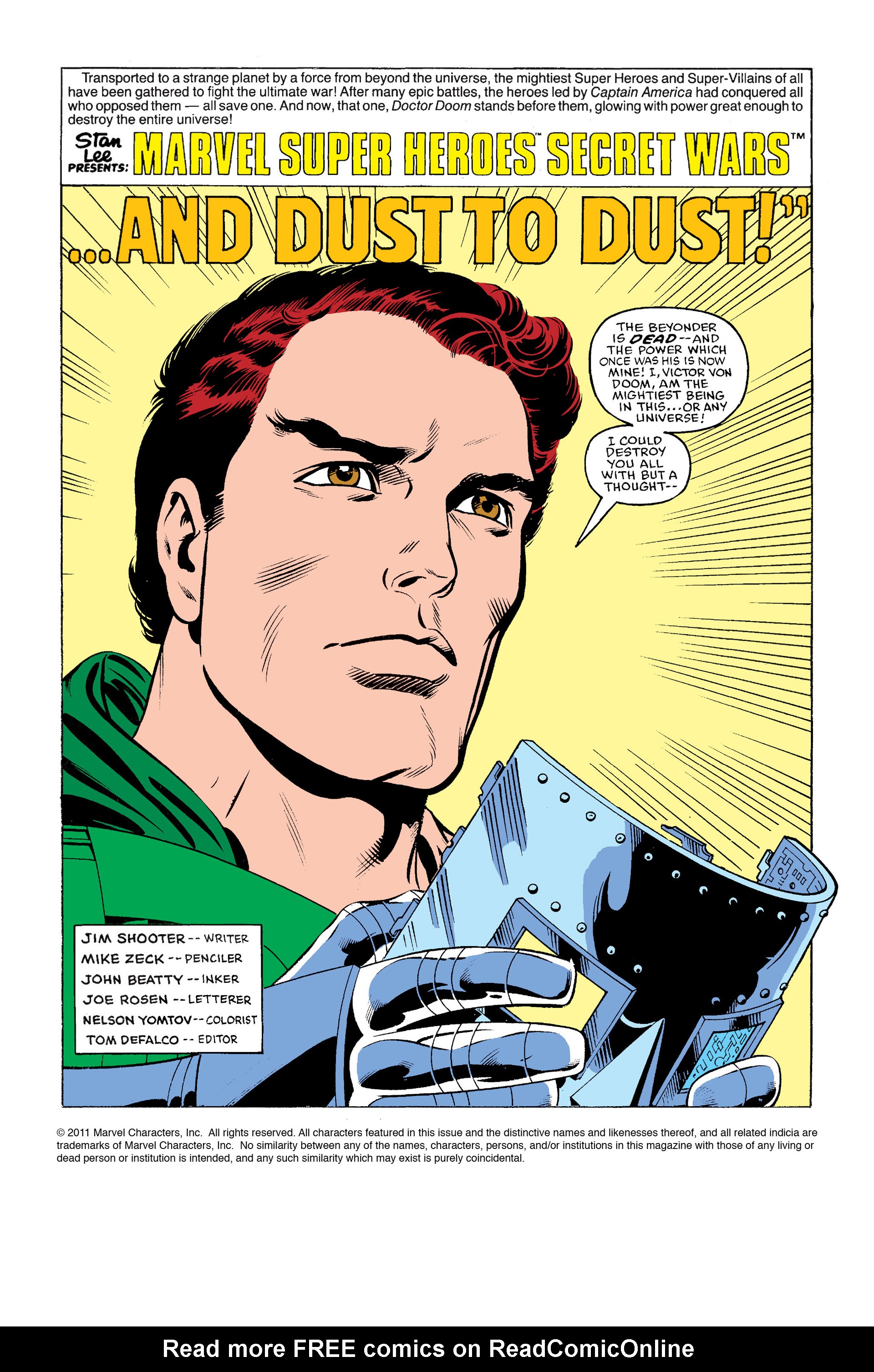 Read online Marvel Super Heroes Secret Wars (1984) comic -  Issue #11 - 2