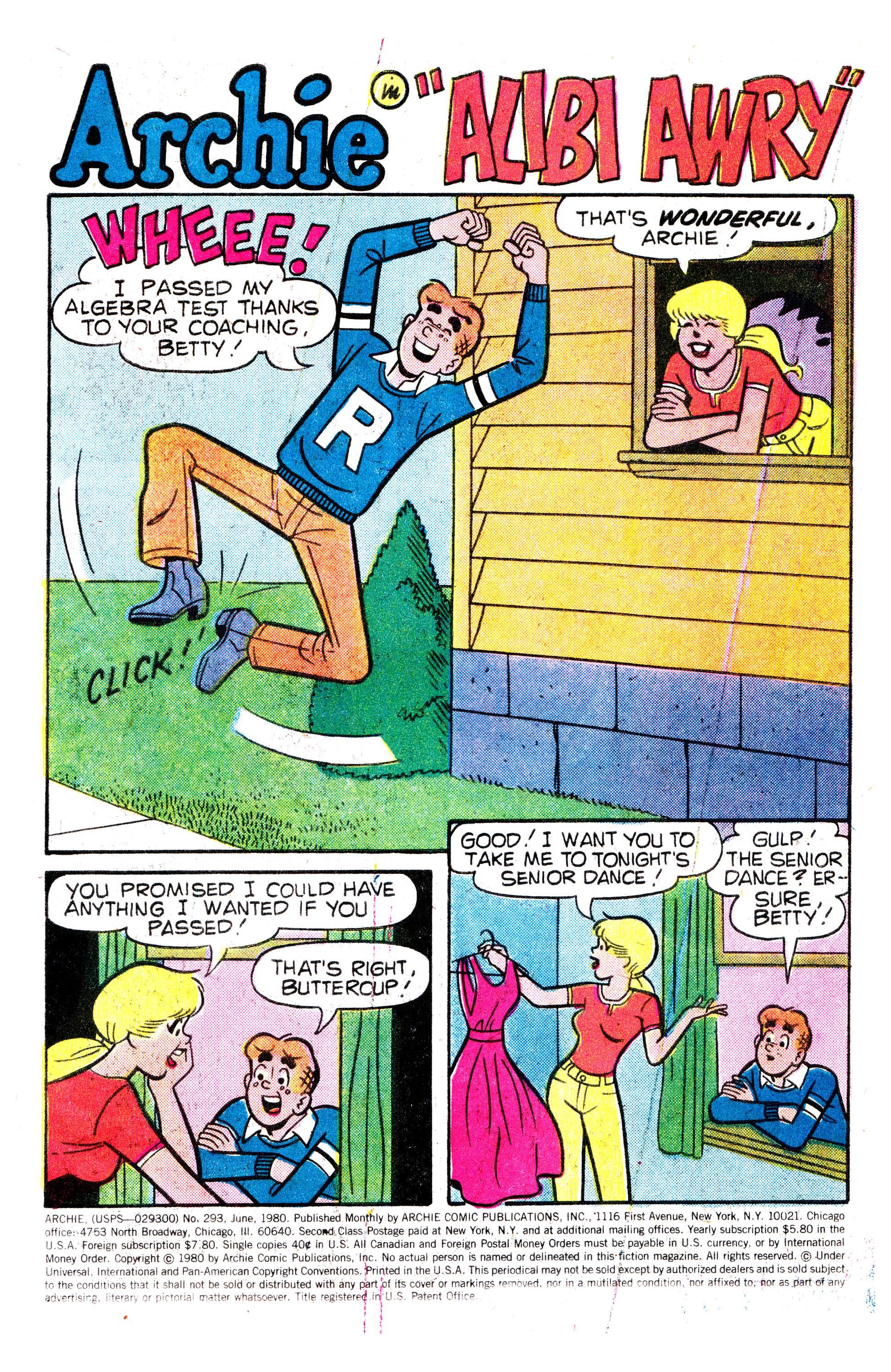 Read online Archie (1960) comic -  Issue #293 - 2