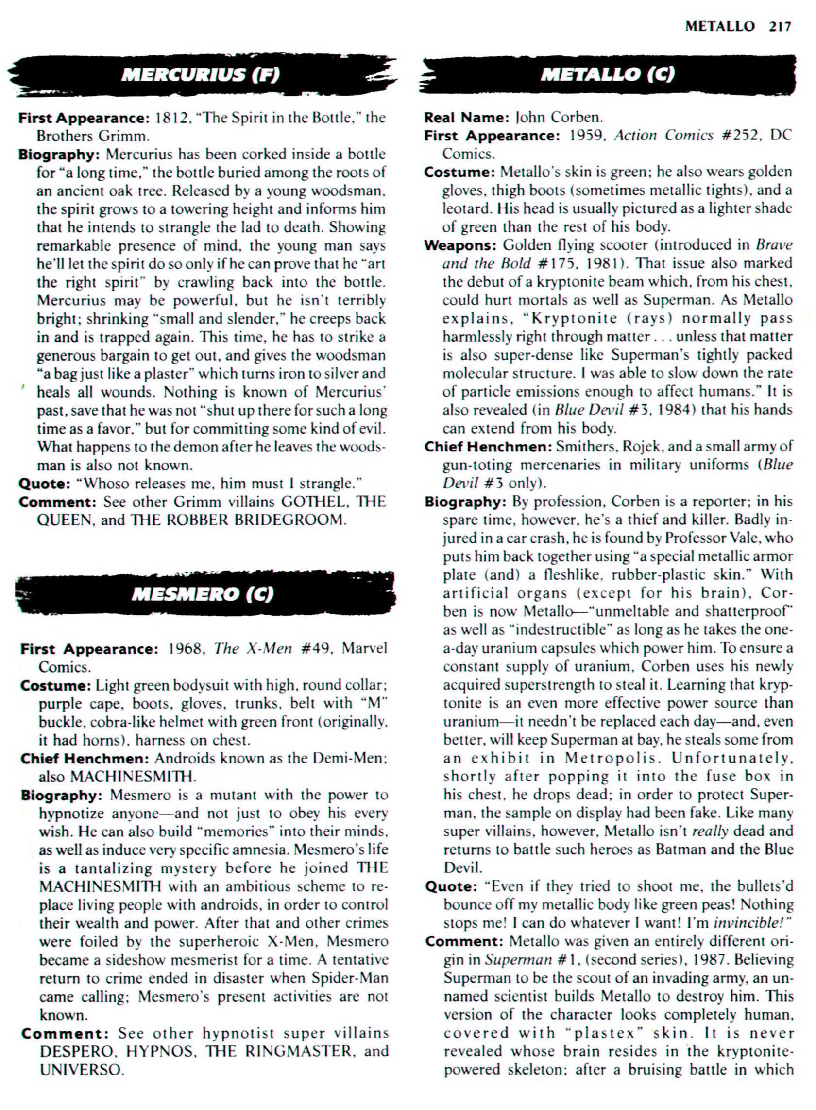 Read online The Encyclopedia of Super Villains comic -  Issue # TPB (Part 1) - 243