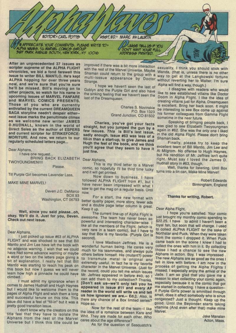 Read online Alpha Flight (1983) comic -  Issue #66 - 30