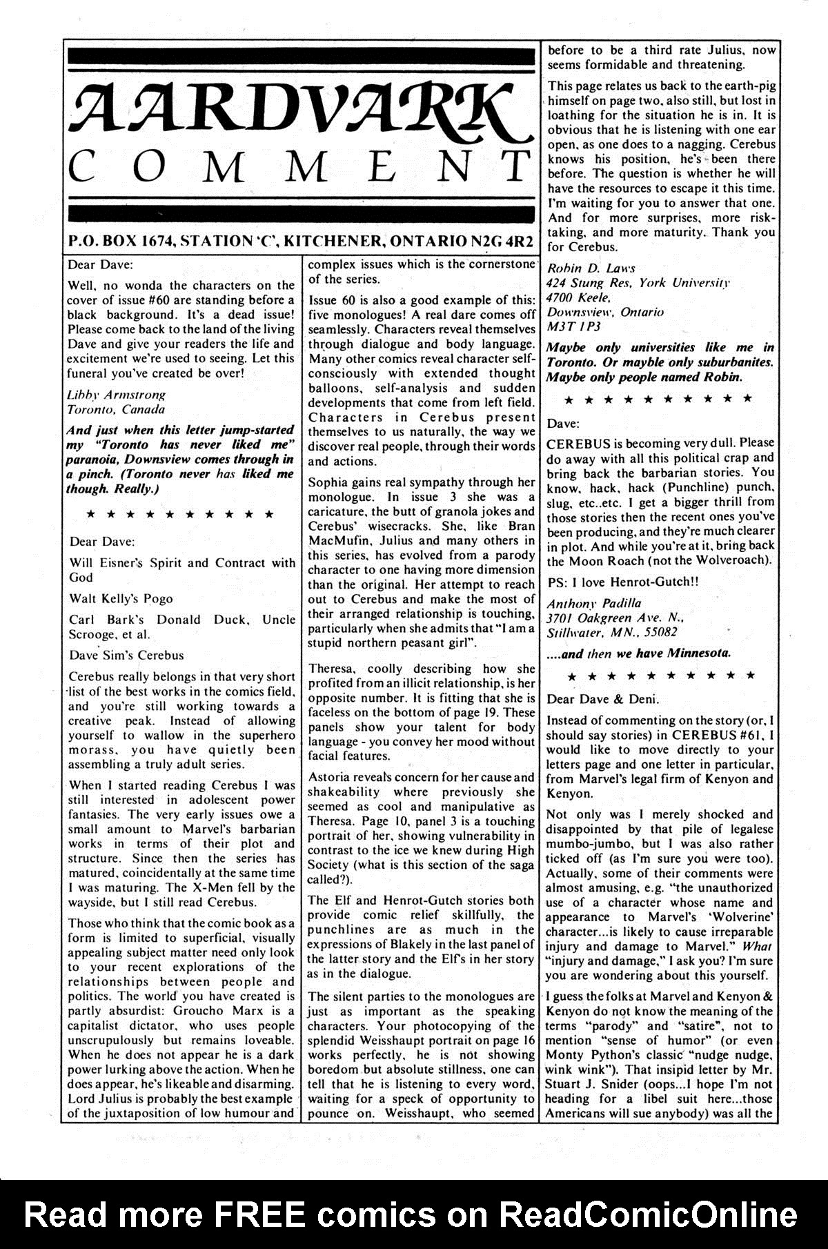 Read online Cerebus comic -  Issue #62 - 30