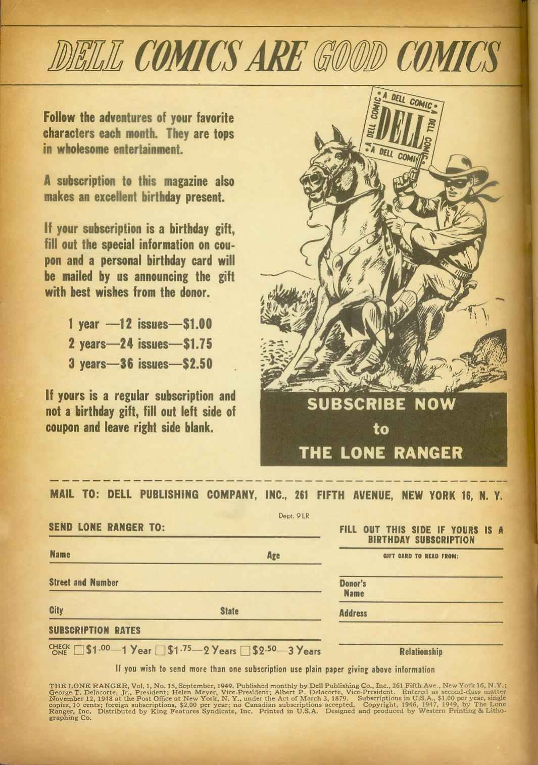 Read online The Lone Ranger (1948) comic -  Issue #15 - 2