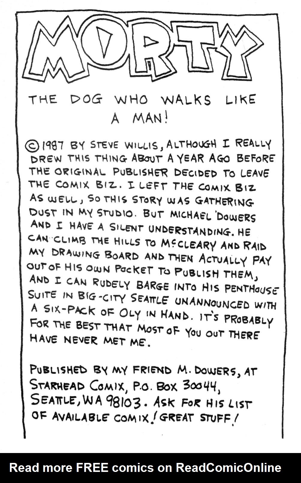 Read online Morty: The Dog Who Walks Like a Man comic -  Issue # Full - 2