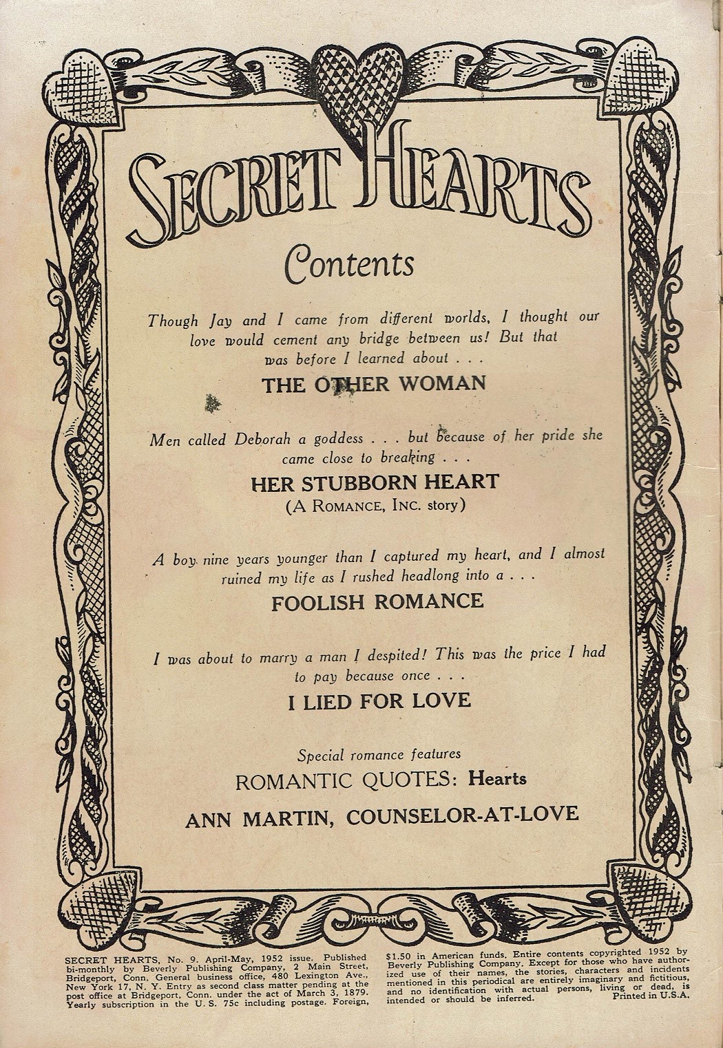 Read online Secret Hearts comic -  Issue #9 - 2