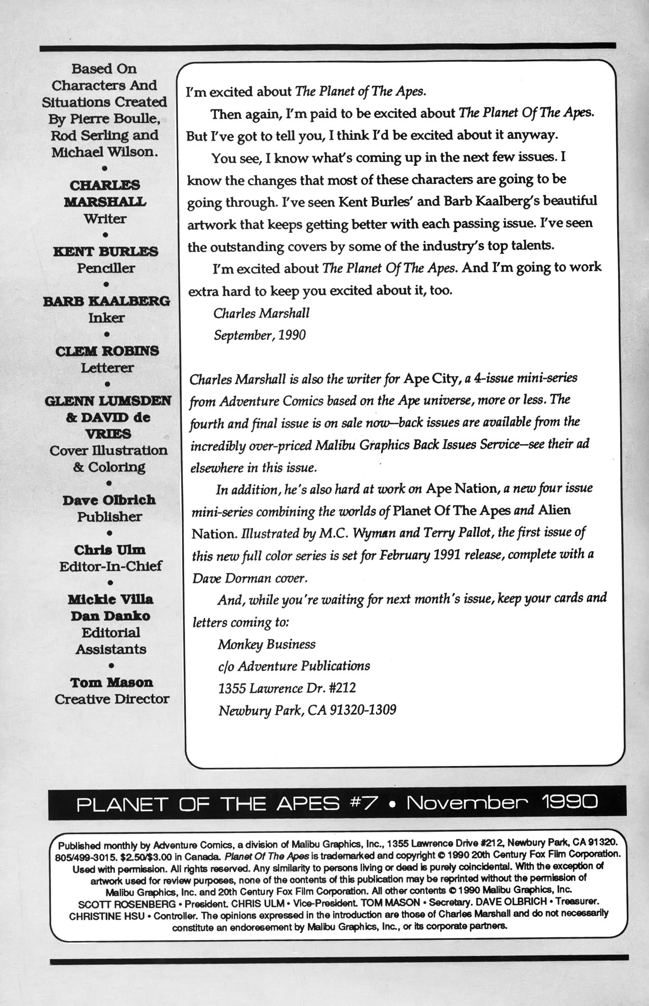 Read online Planet of the Apes (1990) comic -  Issue #7 - 2