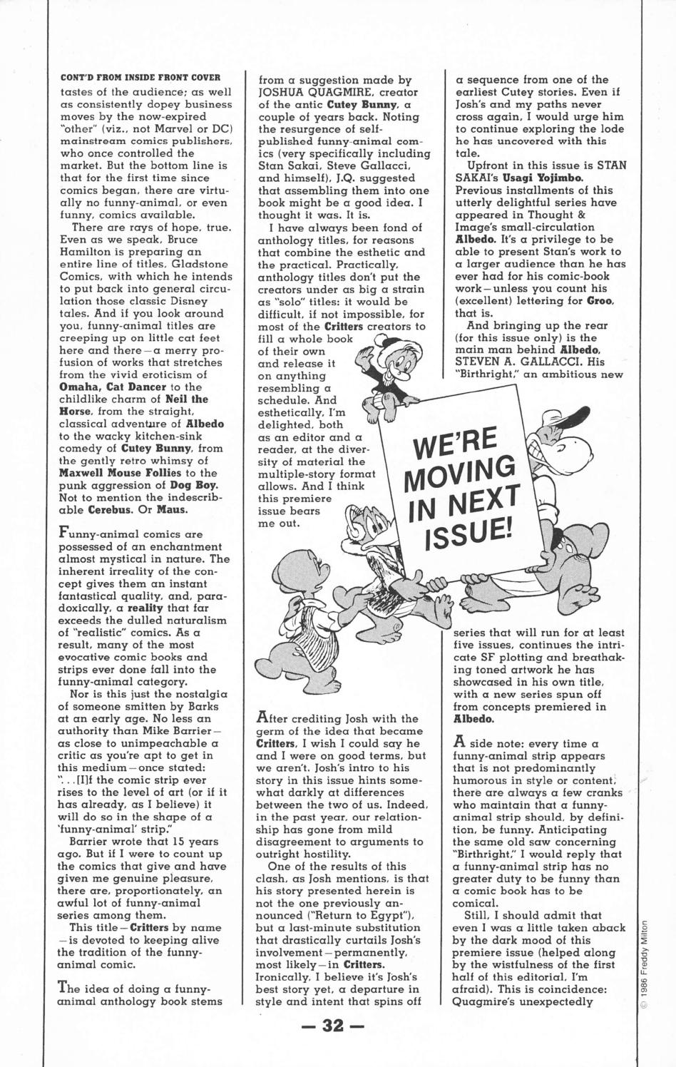 Read online Critters comic -  Issue #1 - 34