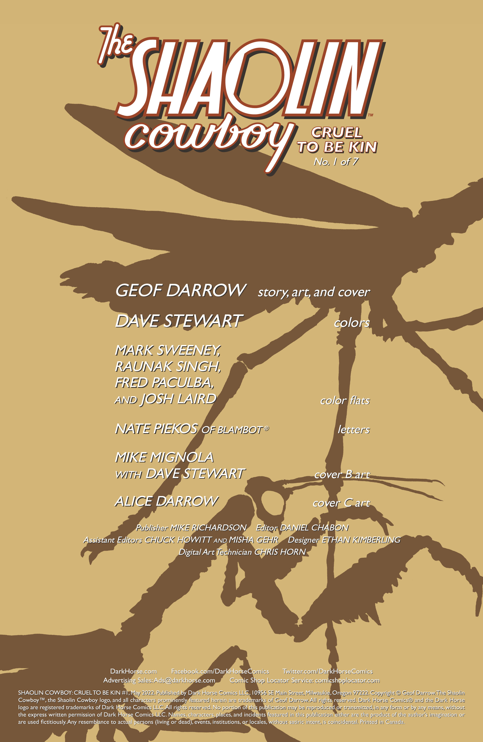 Read online Shaolin Cowboy: Cruel to Be Kin comic -  Issue #1 - 2