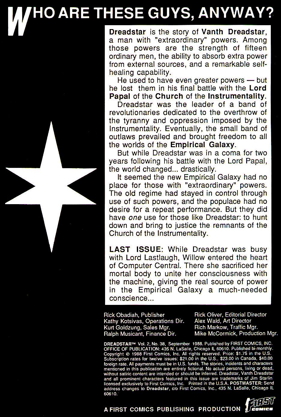 Read online Dreadstar comic -  Issue #38 - 2