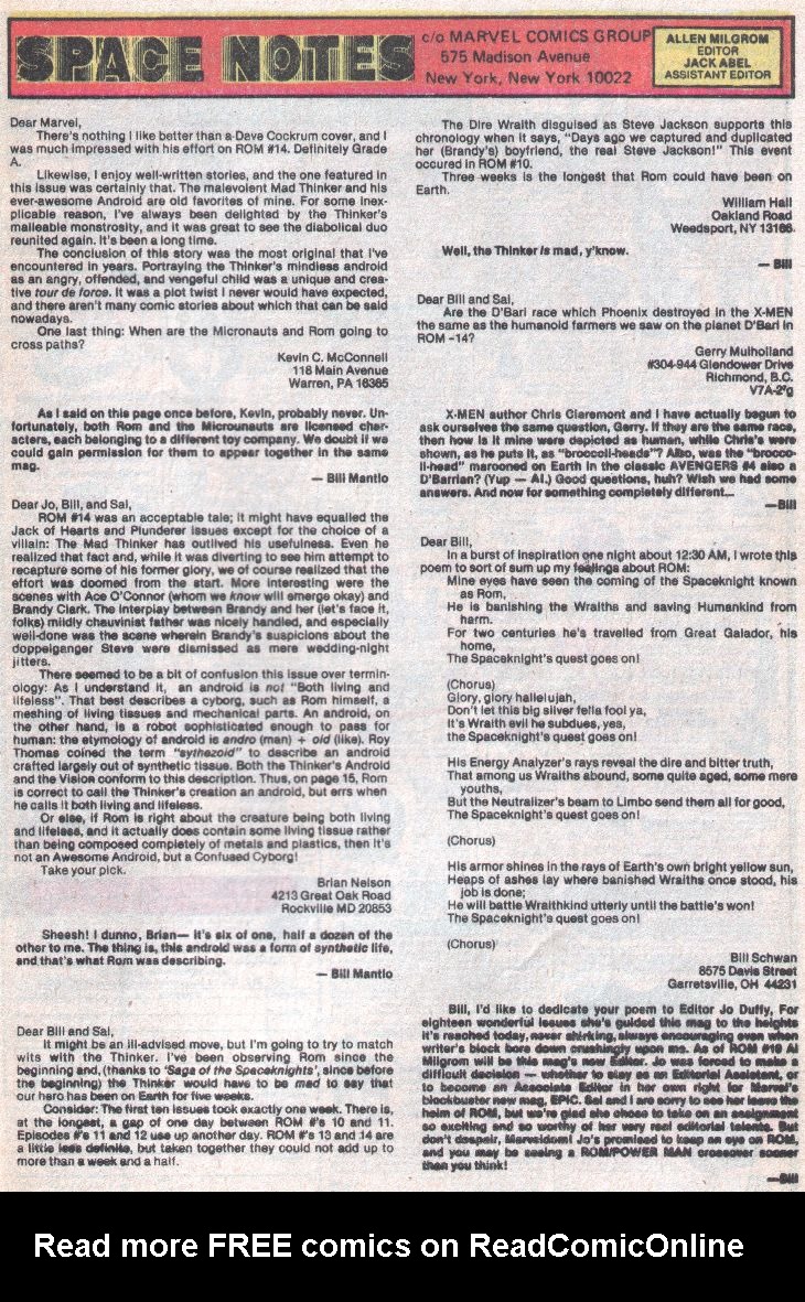 Read online ROM (1979) comic -  Issue #19 - 24