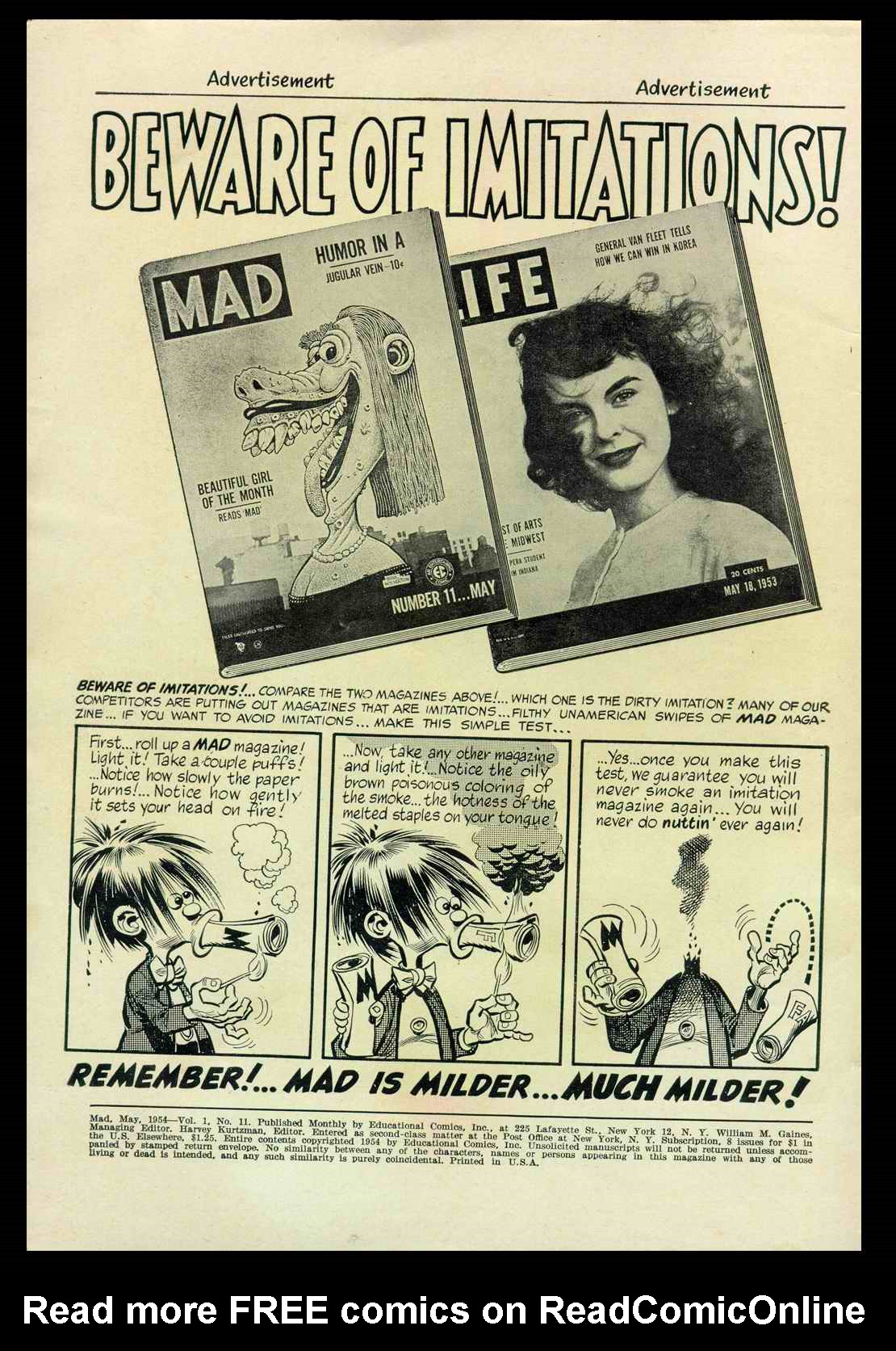 Read online MAD comic -  Issue #11 - 2