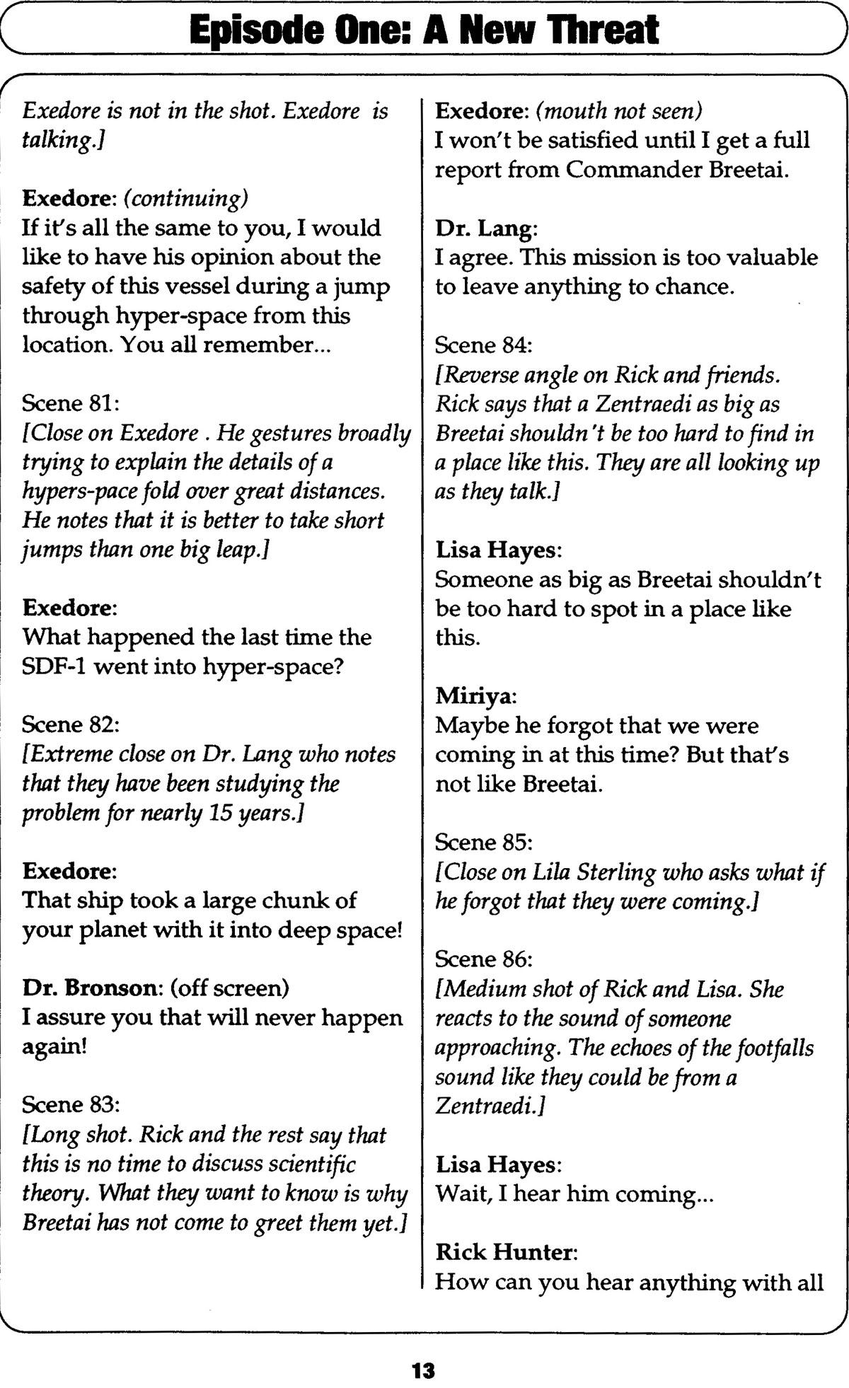 Read online Robotech II: The Sentinels comic -  Issue # _Script Book 1 - 17