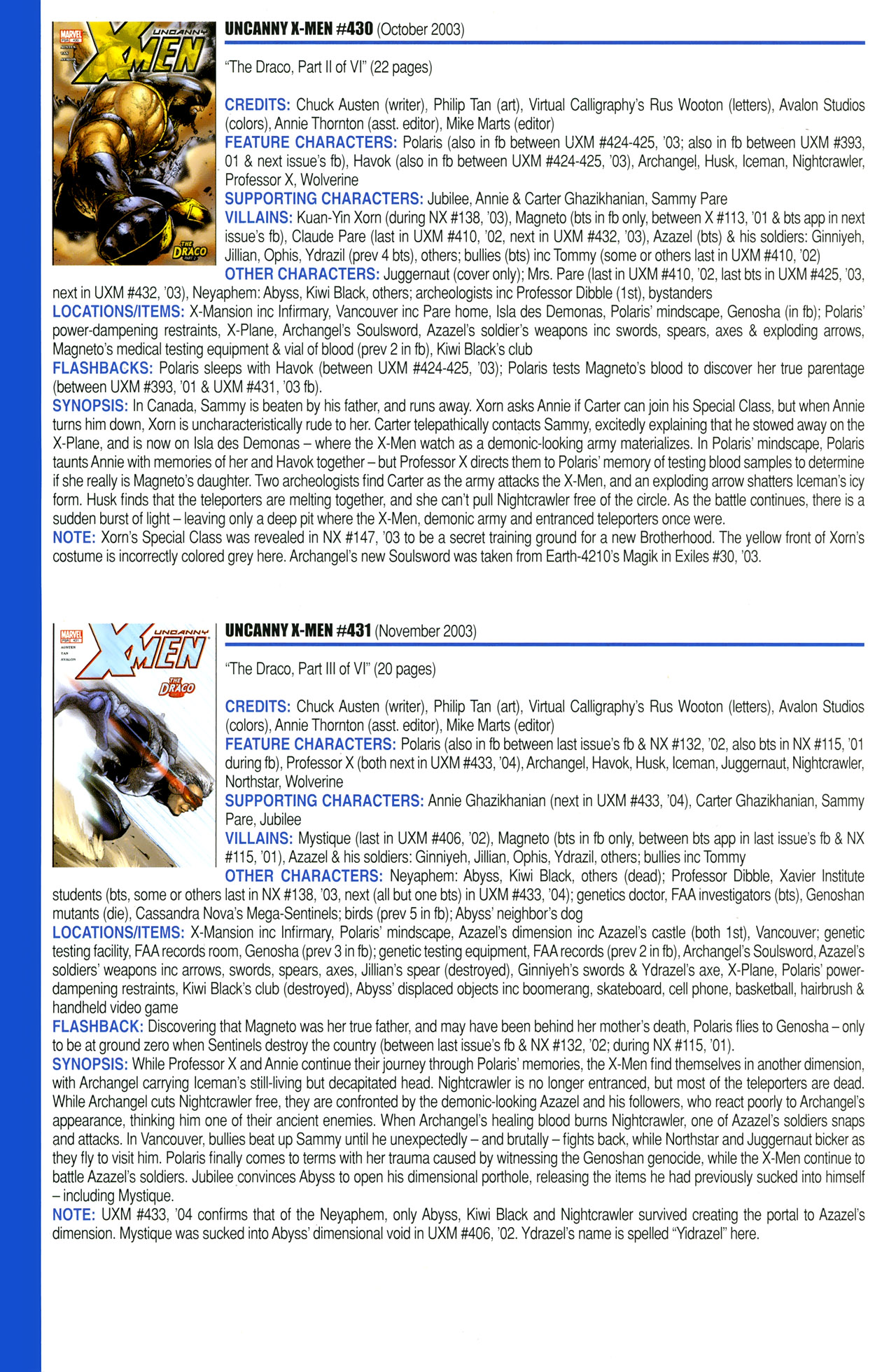 Read online Official Index to the Marvel Universe comic -  Issue #11 - 54
