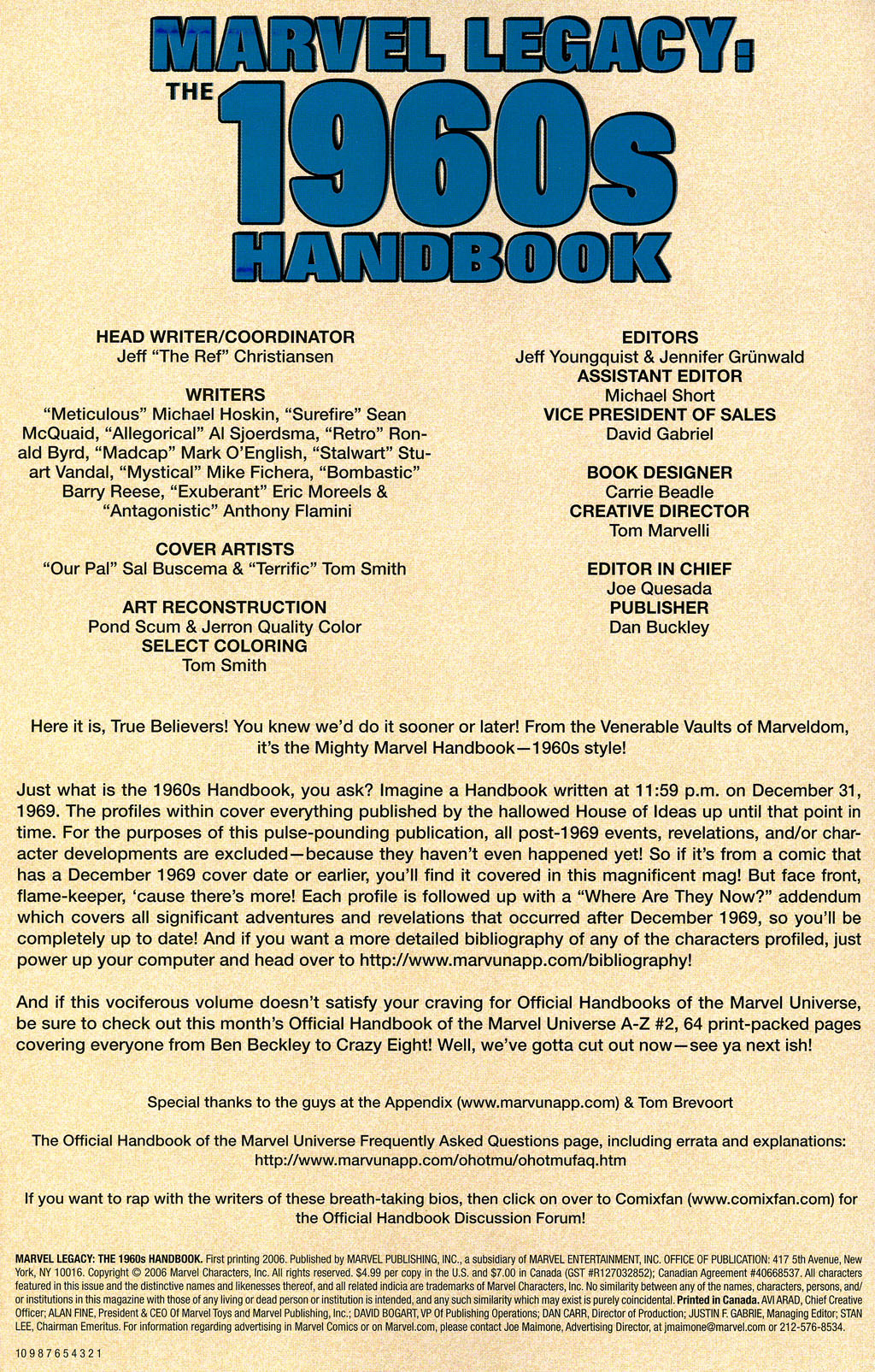 Read online The Marvel Legacy:  The 1960s-1990s Handbook comic -  Issue # Full - 2