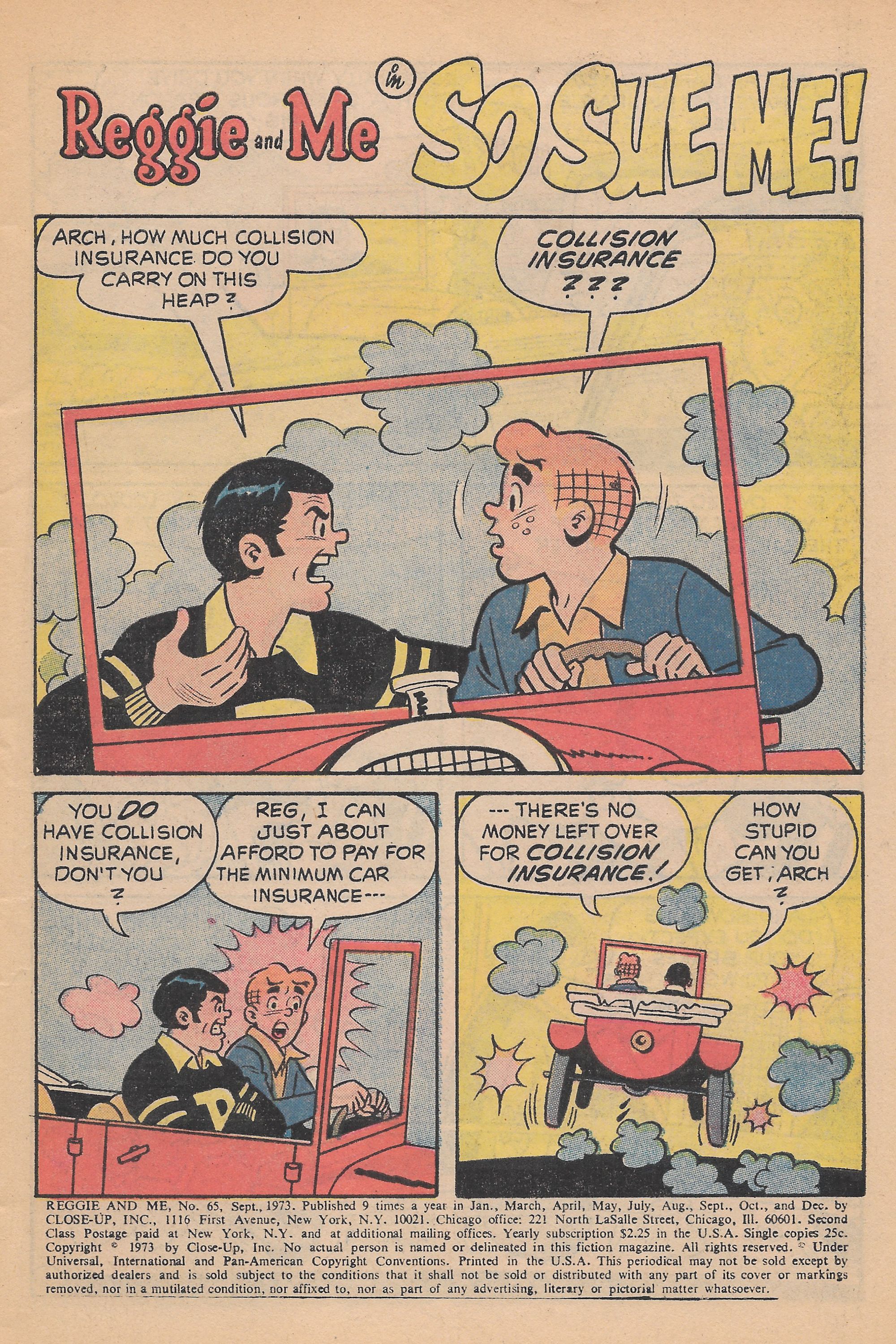 Read online Reggie and Me (1966) comic -  Issue #65 - 3