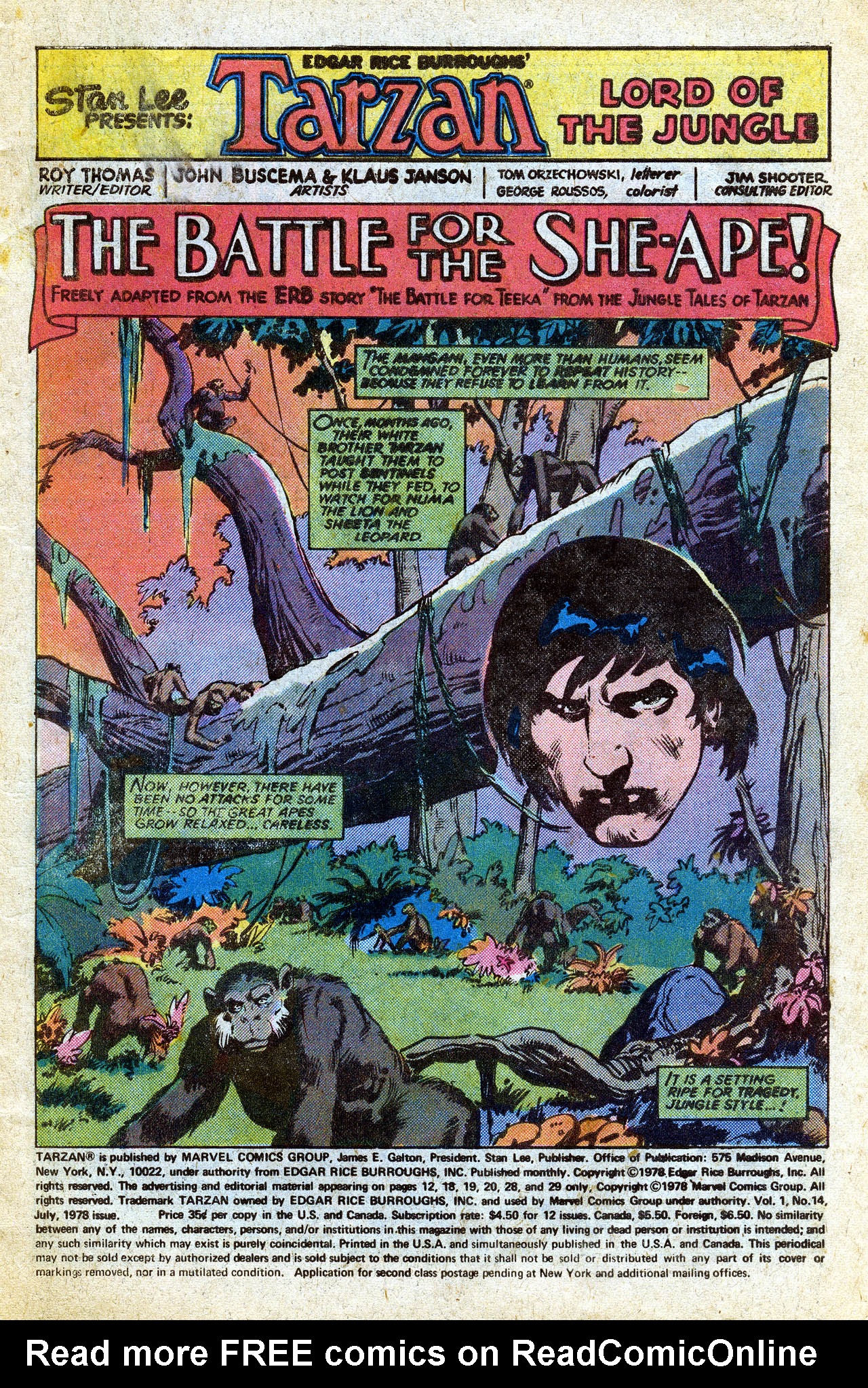 Read online Tarzan (1977) comic -  Issue #14 - 3