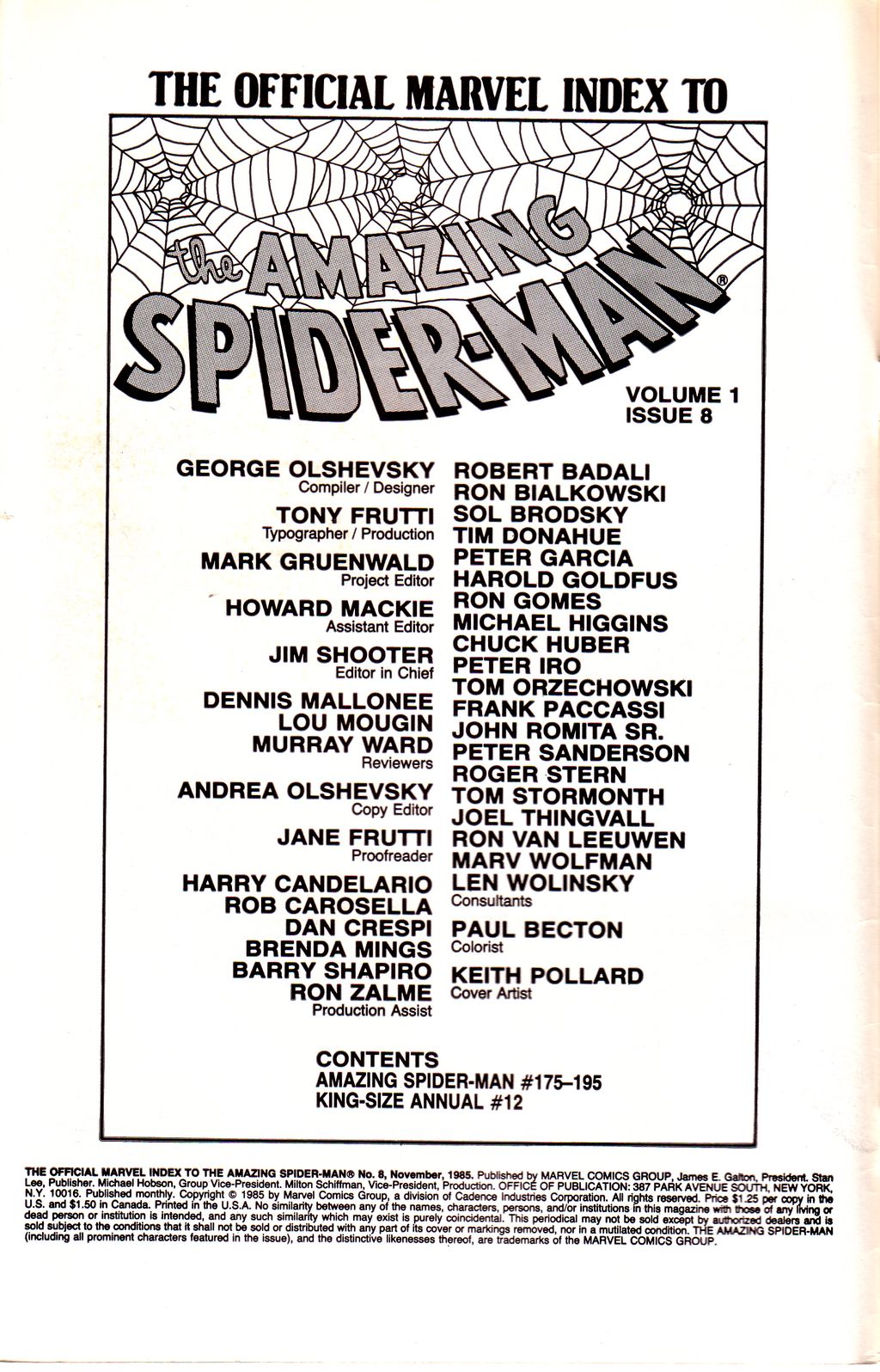 Read online The Official Marvel Index to The Amazing Spider-Man comic -  Issue #8 - 2