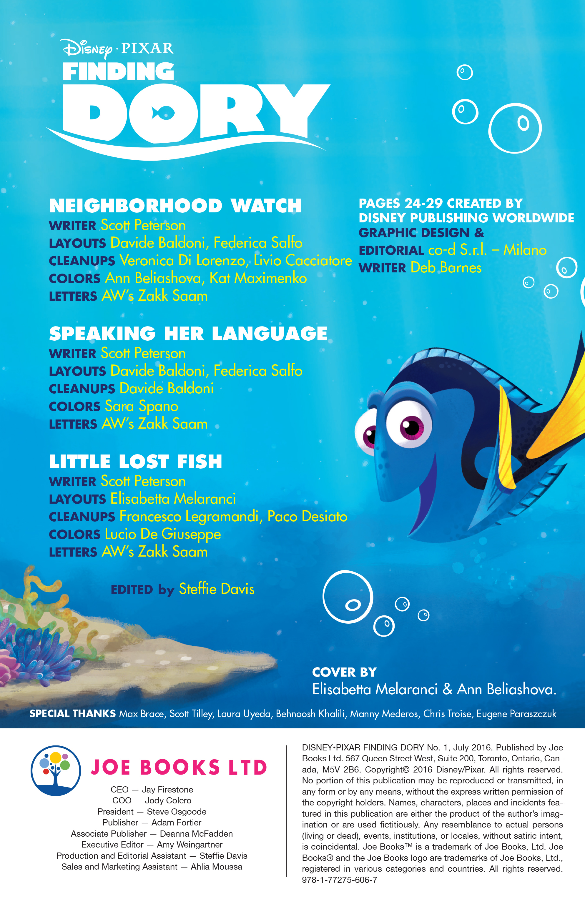 Read online Disney Pixar Finding Dory comic -  Issue #1 - 2