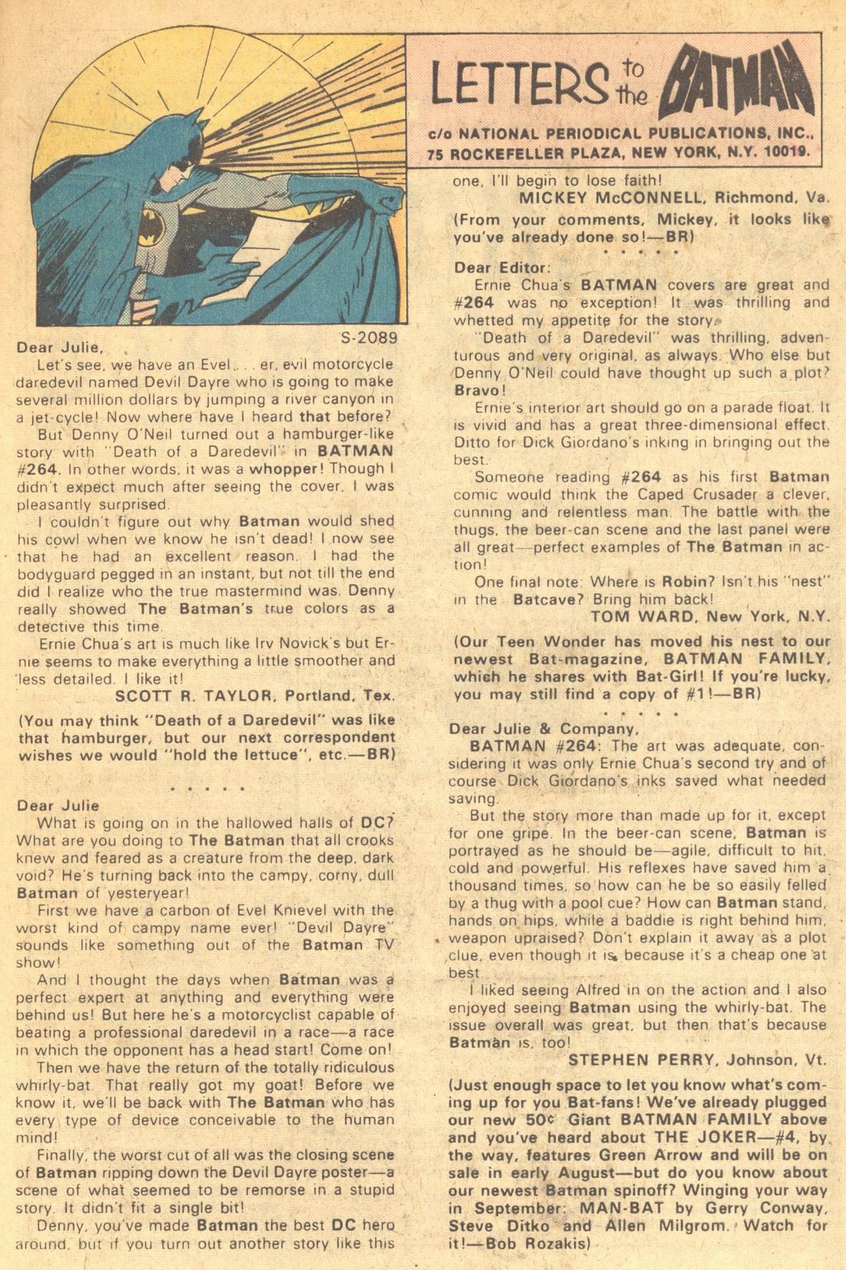 Read online Batman (1940) comic -  Issue #268 - 20